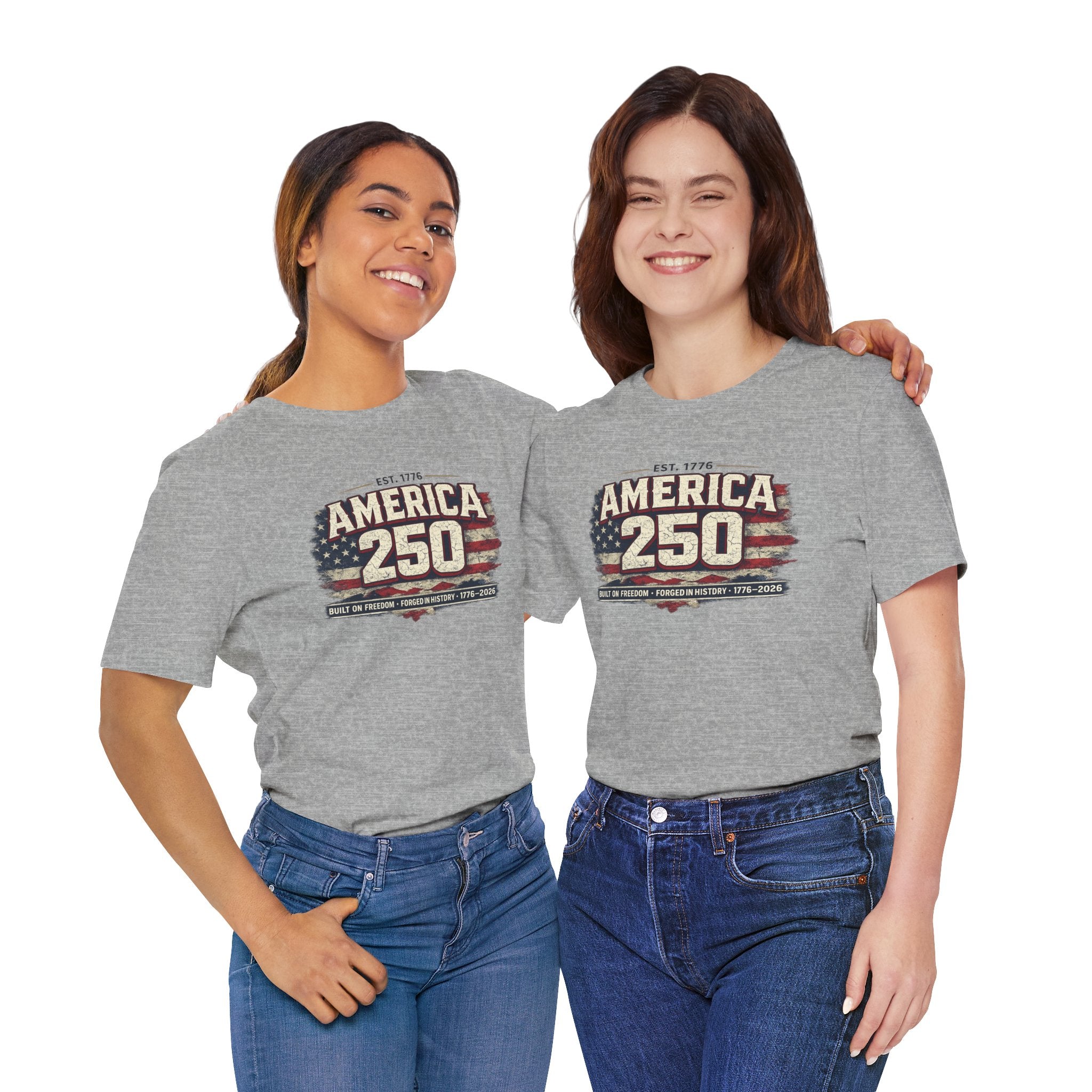 America 250 T-Shirt — Vintage Flag Patriotic 1776-2026 Anniversary Tee