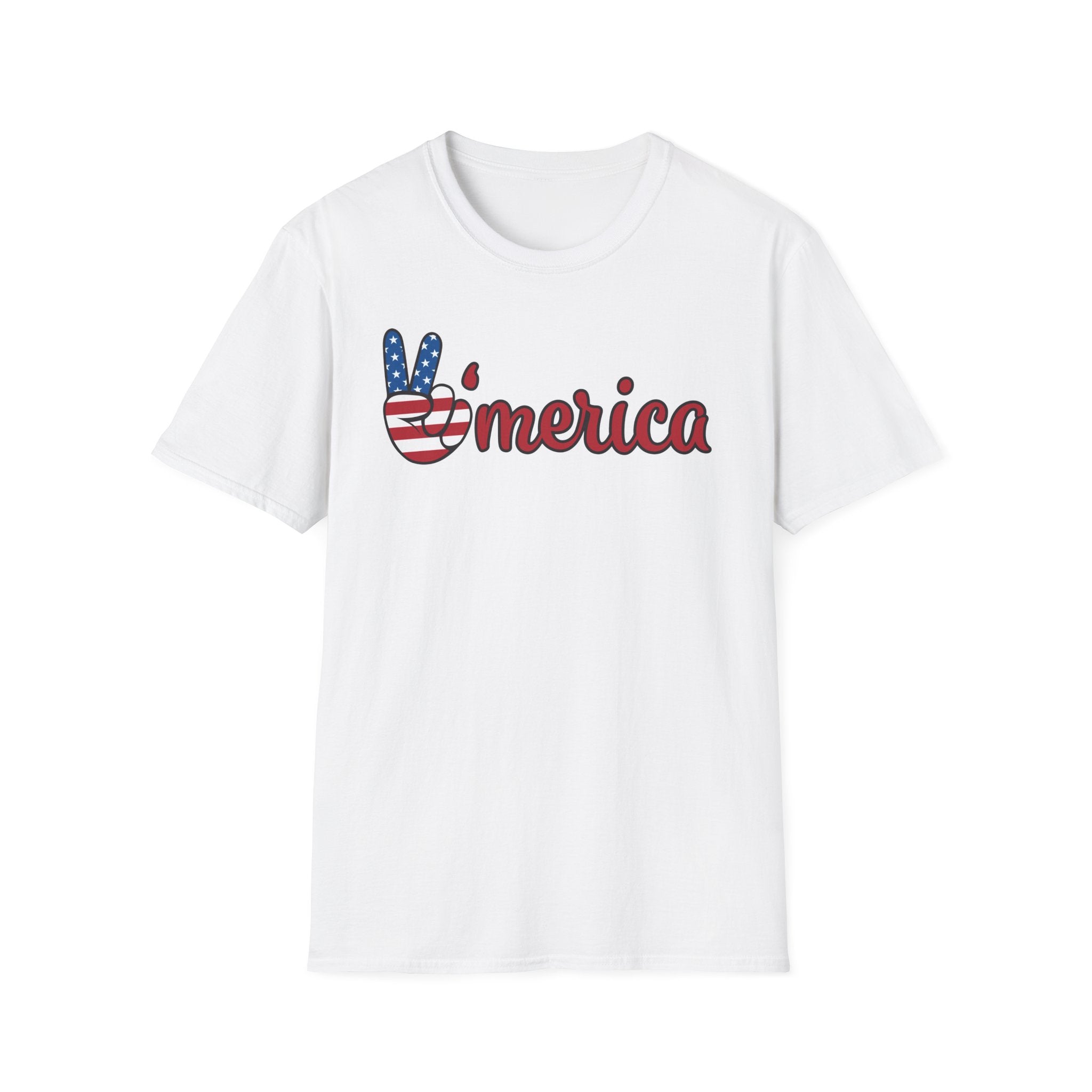 Patriotic Peace T-Shirt for Unisex, Casual Wear, Independence Day Gift, Summer Style, Comfortable Tee