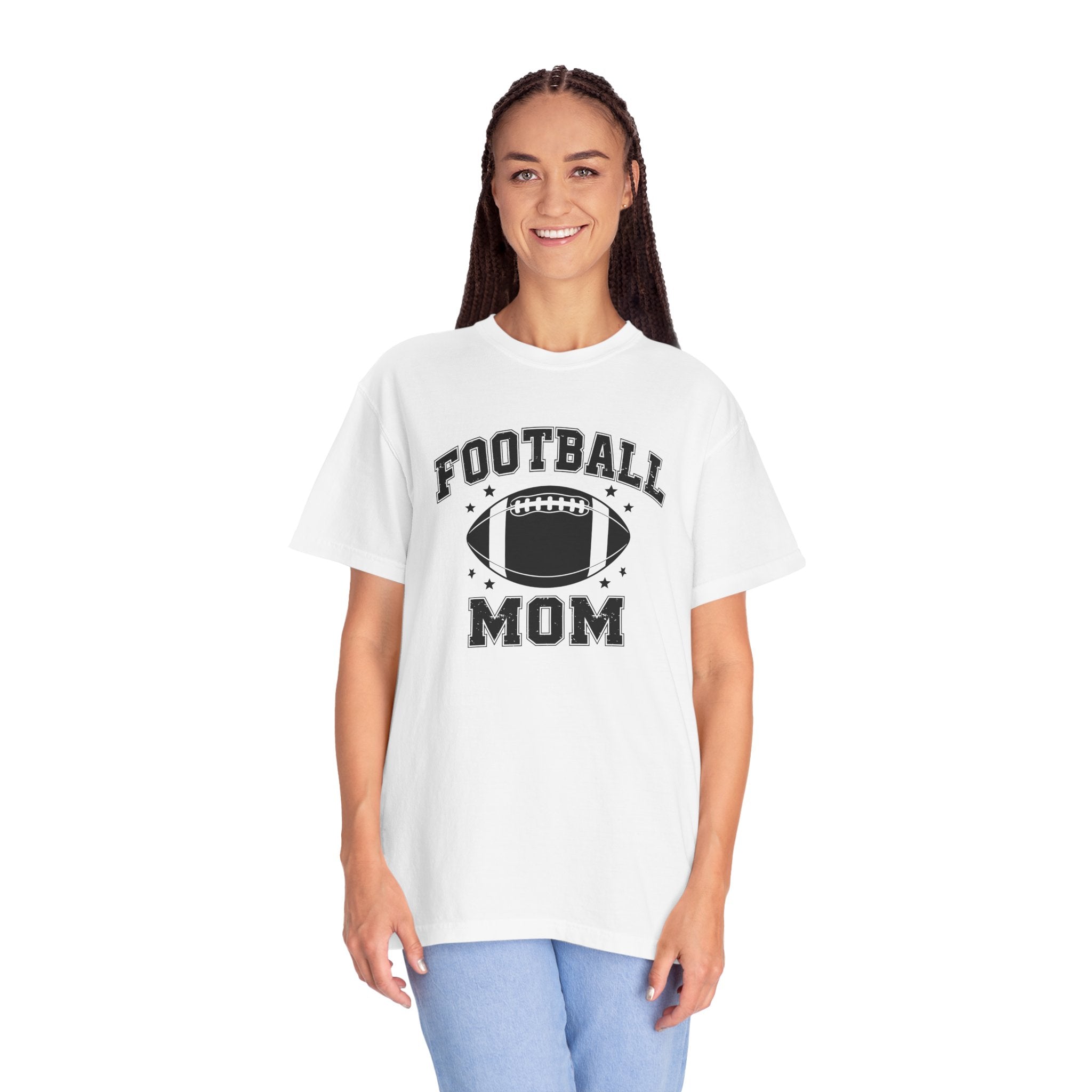 Football Mom T-Shirt, Unisex Garment-Dyed Tee for Game Day, Sports Mom Gift, Team Spirit Shirt, Casual Comfort Wear