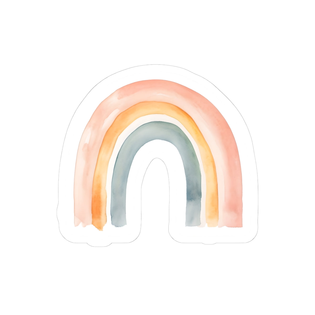 Watercolor Rainbow Kiss-Cut Stickers - Bright & Cheerful Decor for Laptops, Journals, and More