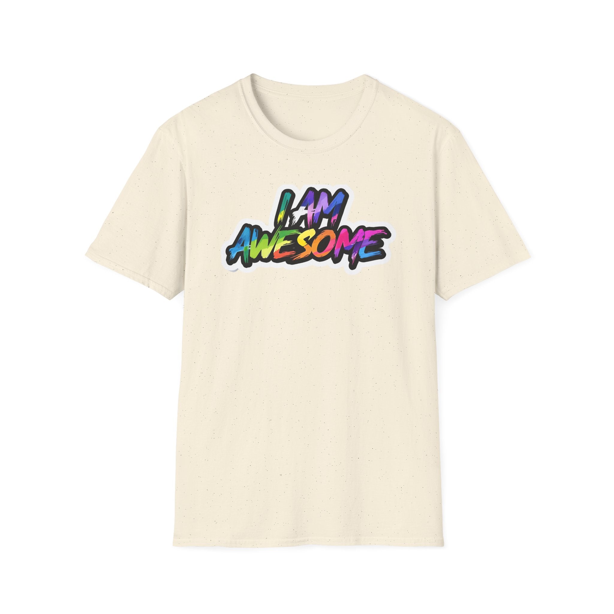 Colorful 'I AM AWESOME' Unisex T-Shirt, Inspirational Tee, Gift for Friends, Casual Wear, Motivational Clothing, Unique Graphic Shirt
