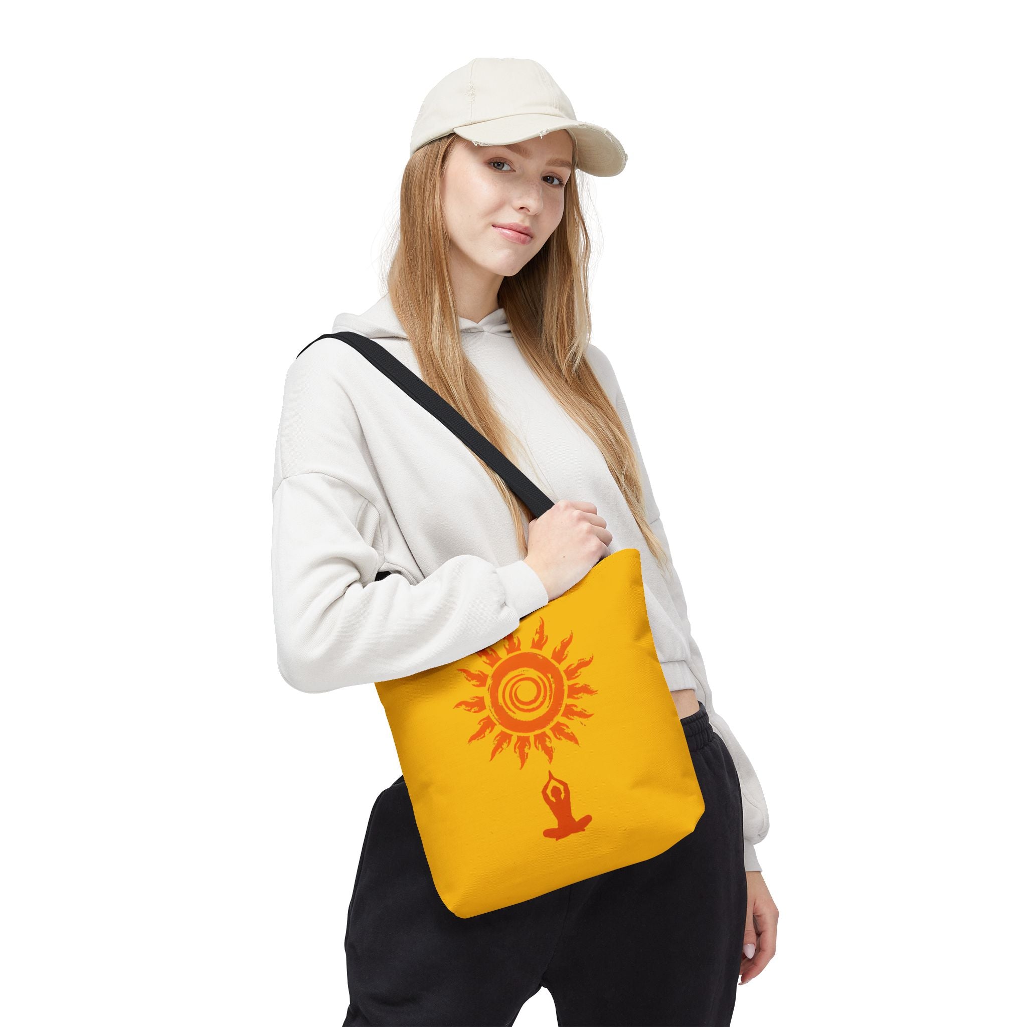 Sunshine Yoga Tote Bag | Motivational Eco-Friendly Shopper | Summer Beach Bag | Gift for Yogis, Meditation, Sustainable Living