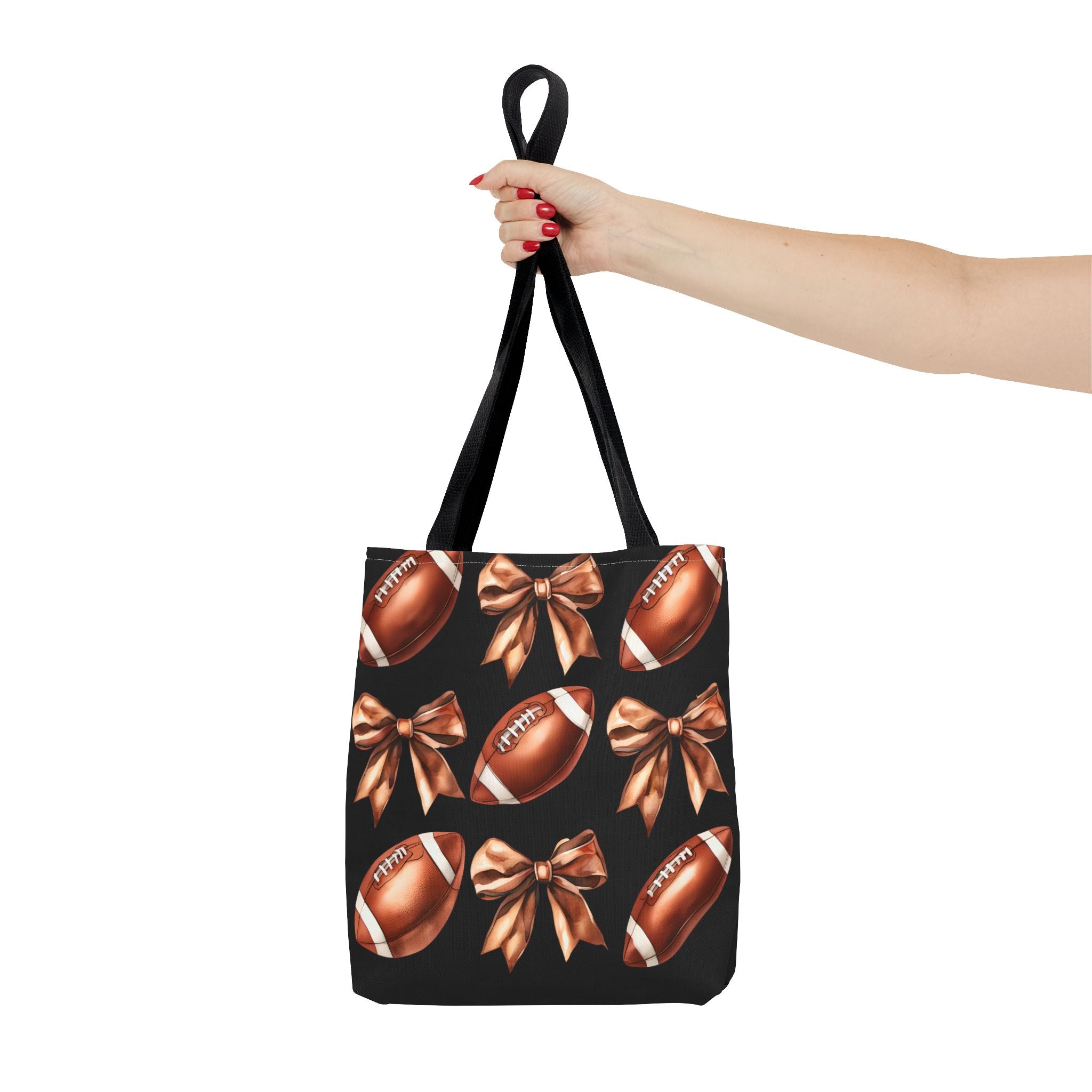Football Tote Bag with Bows - Stylish Sports Gear