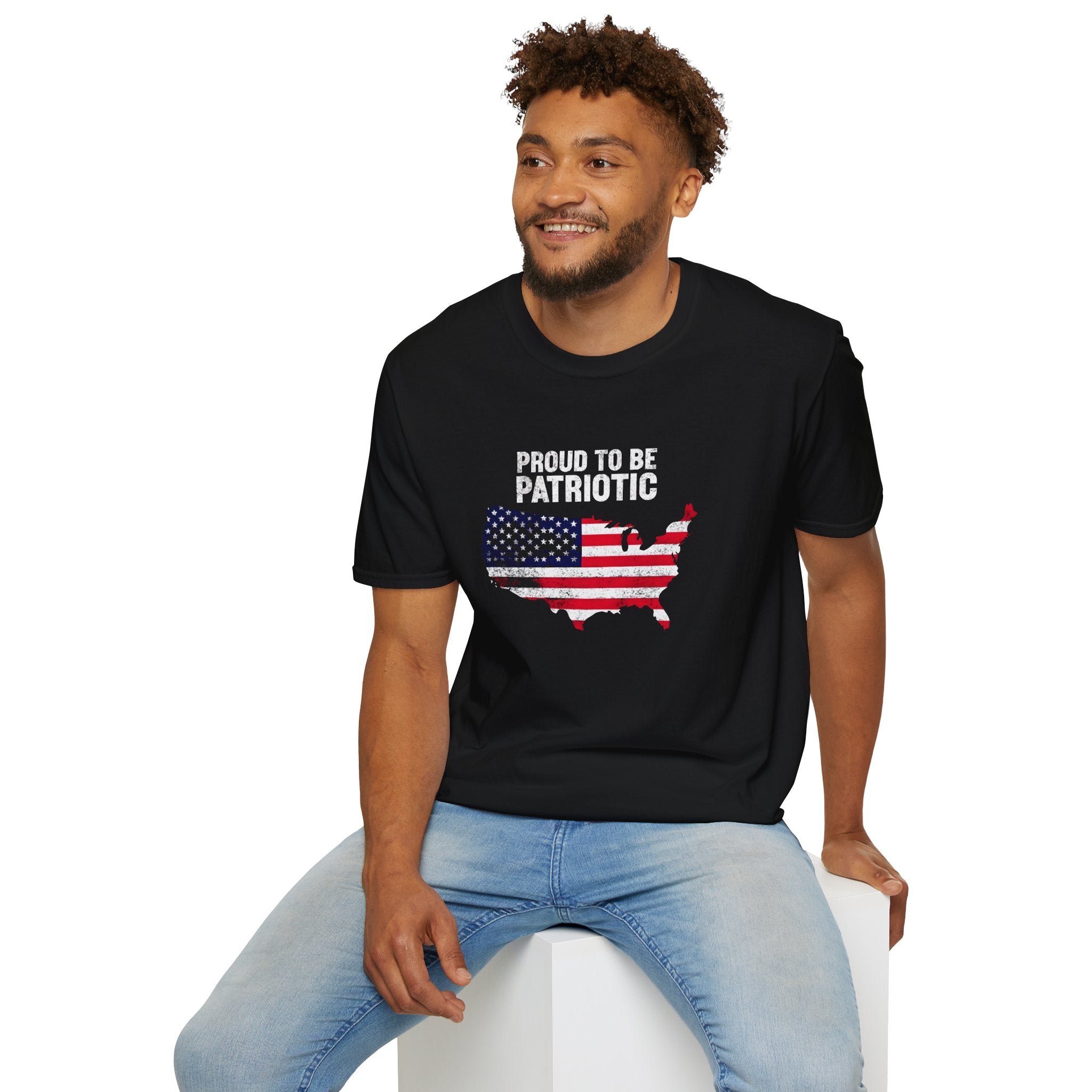Patriotic USA Map T-Shirt — "Proud to Be Patriotic" American Flag Tee