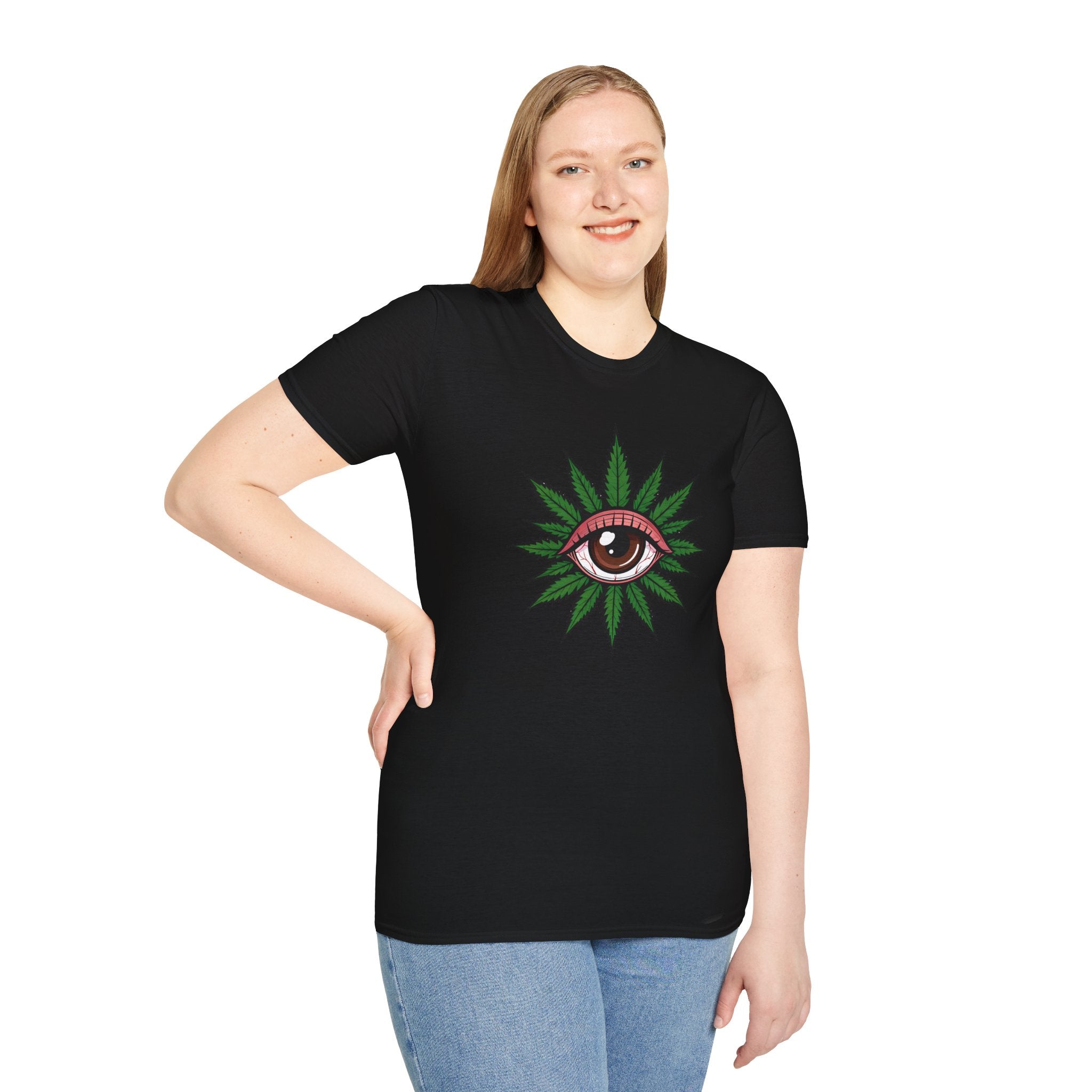 Mystical Eye Graphic T-Shirt, Cannabis Themed Shirt, Boho Tee, Unisex T-Shirt, Chill Fashion, Gift for Her/Him/Teen
