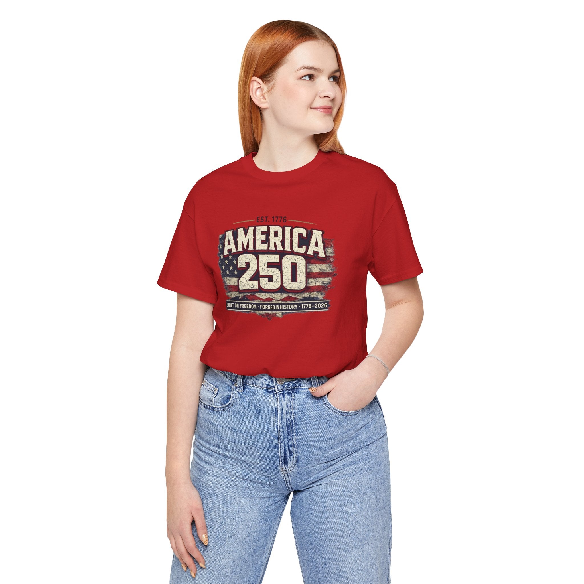 America 250 T-Shirt — Vintage Flag Patriotic 1776-2026 Anniversary Tee