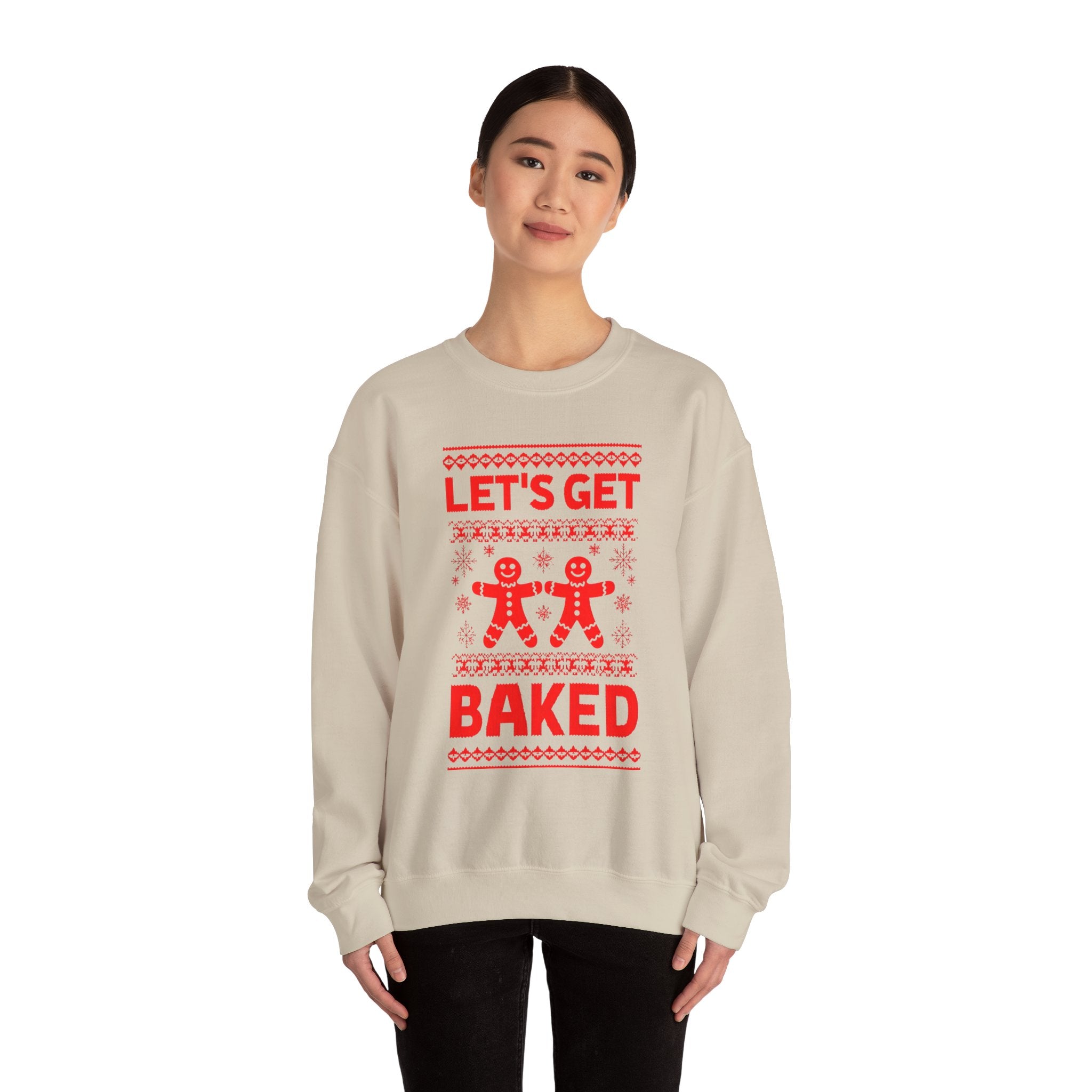 Festive Crewneck Sweatshirt - "Let's Get Baked"