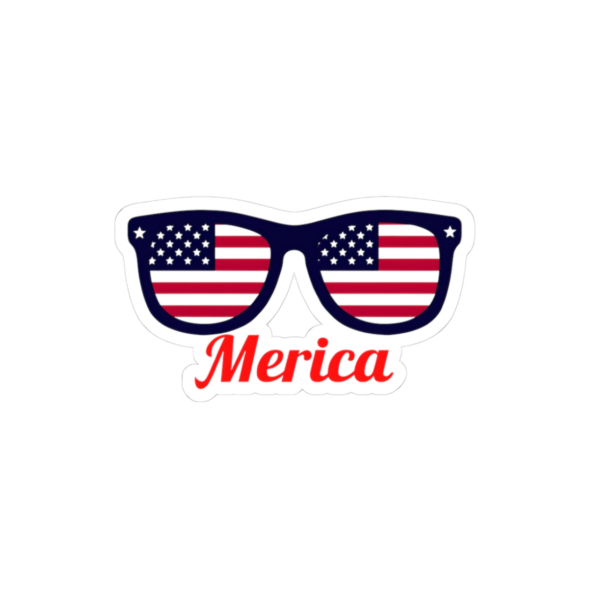 'Merica Kiss-Cut Stickers – Patriotic Sunglasses Design for Americana Lovers