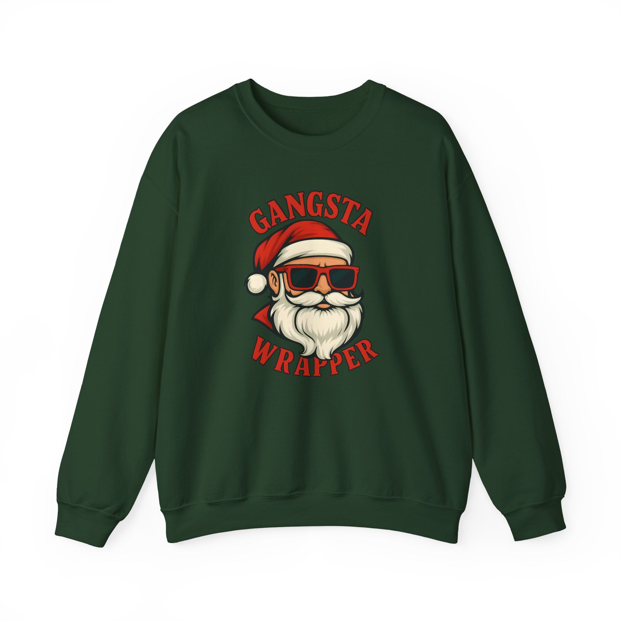 Gangsta Wrapper Crewneck Sweatshirt – Funny Christmas Apparel for Holiday Cheer