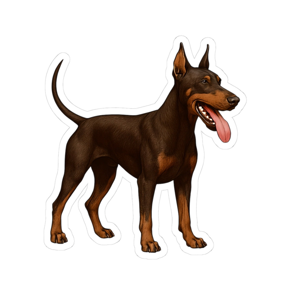 Doberman Kiss-Cut Stickers | Dog Lover Gifts, Laptop Decals, Pet Stickers, Customizable Vinyl Stickers, Car Accessories