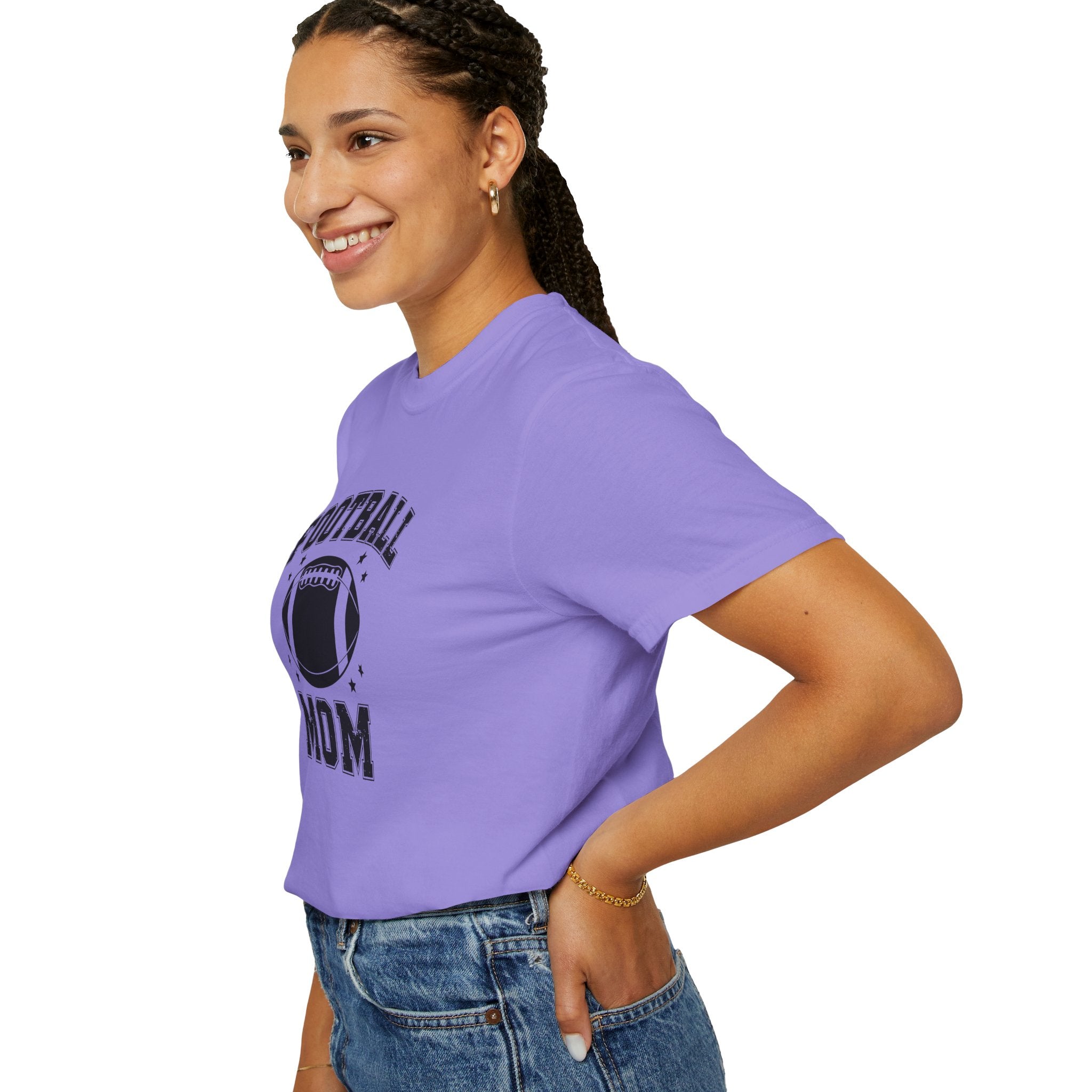 Football Mom T-Shirt, Unisex Garment-Dyed Tee for Game Day, Sports Mom Gift, Team Spirit Shirt, Casual Comfort Wear