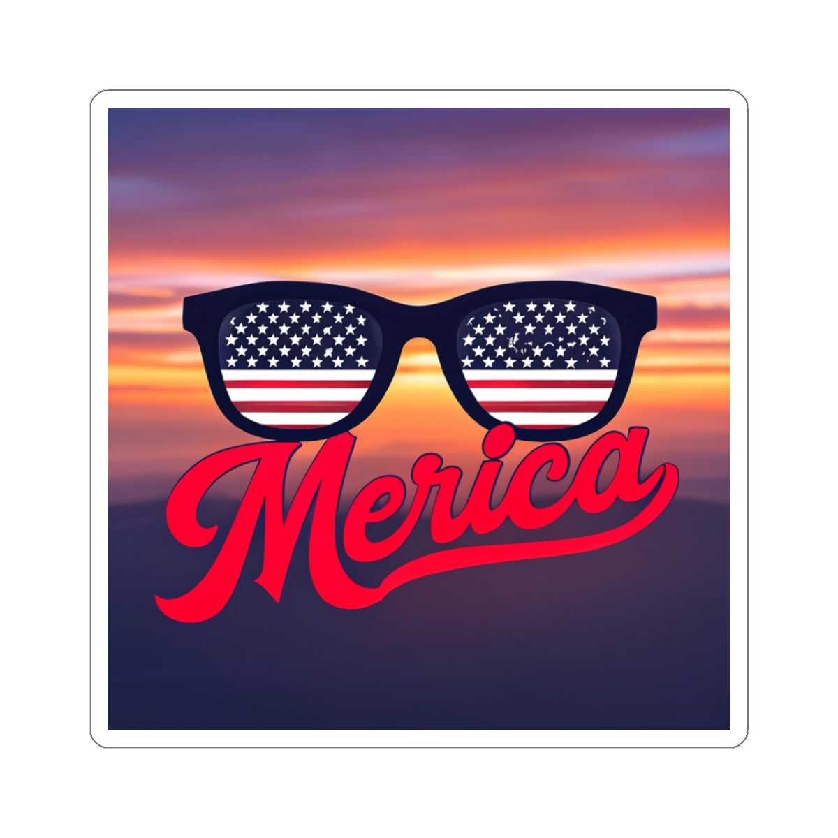 Patriotic 'Merica Kiss-Cut Stickers - Fun USA-themed Decor