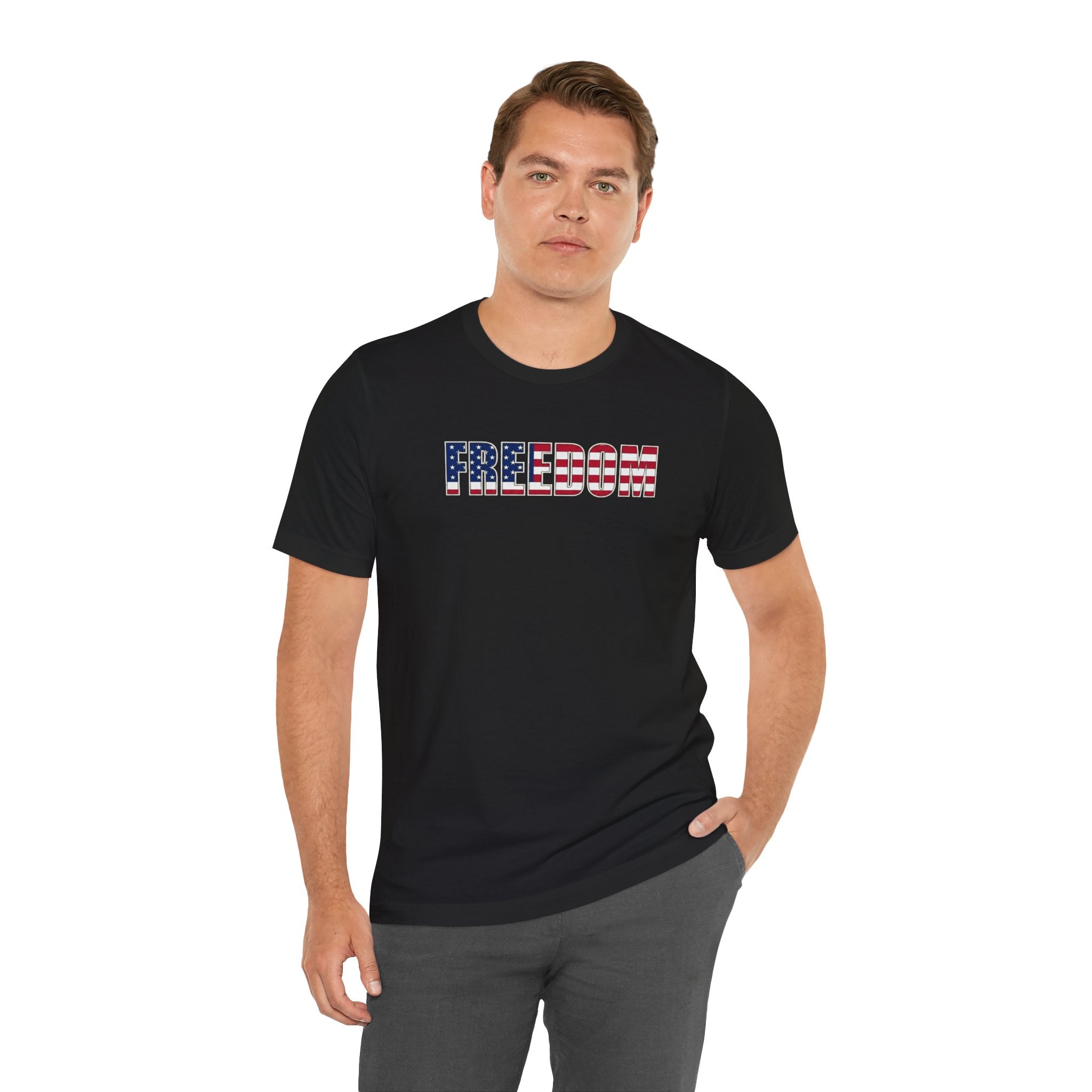Freedom American Flag Tee — Patriotic 'FREEDOM' Graphic T-Shirt
