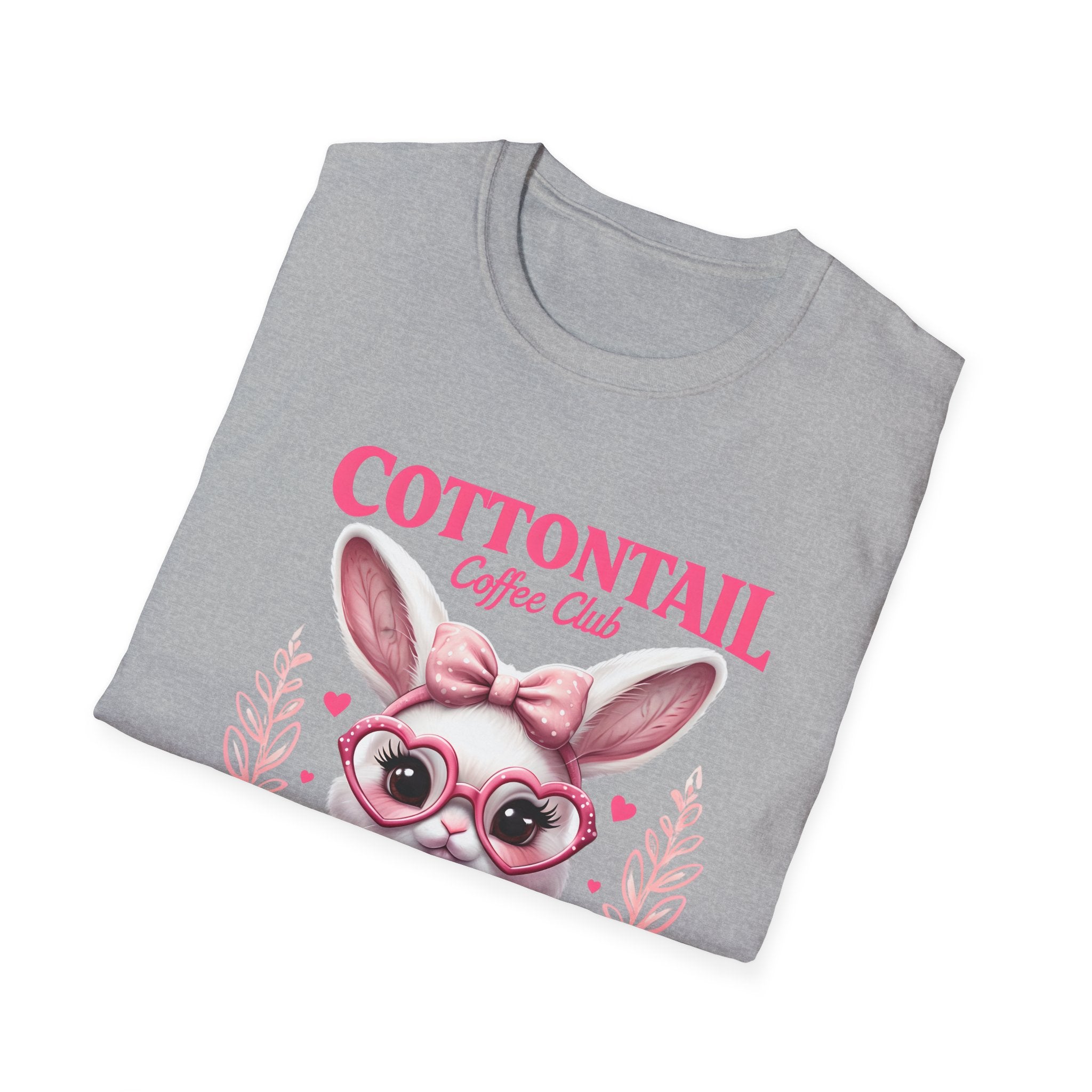 Cottontail Coffee Club Tee — Cute Bunny Holding Latte Graphic T-Shirt
