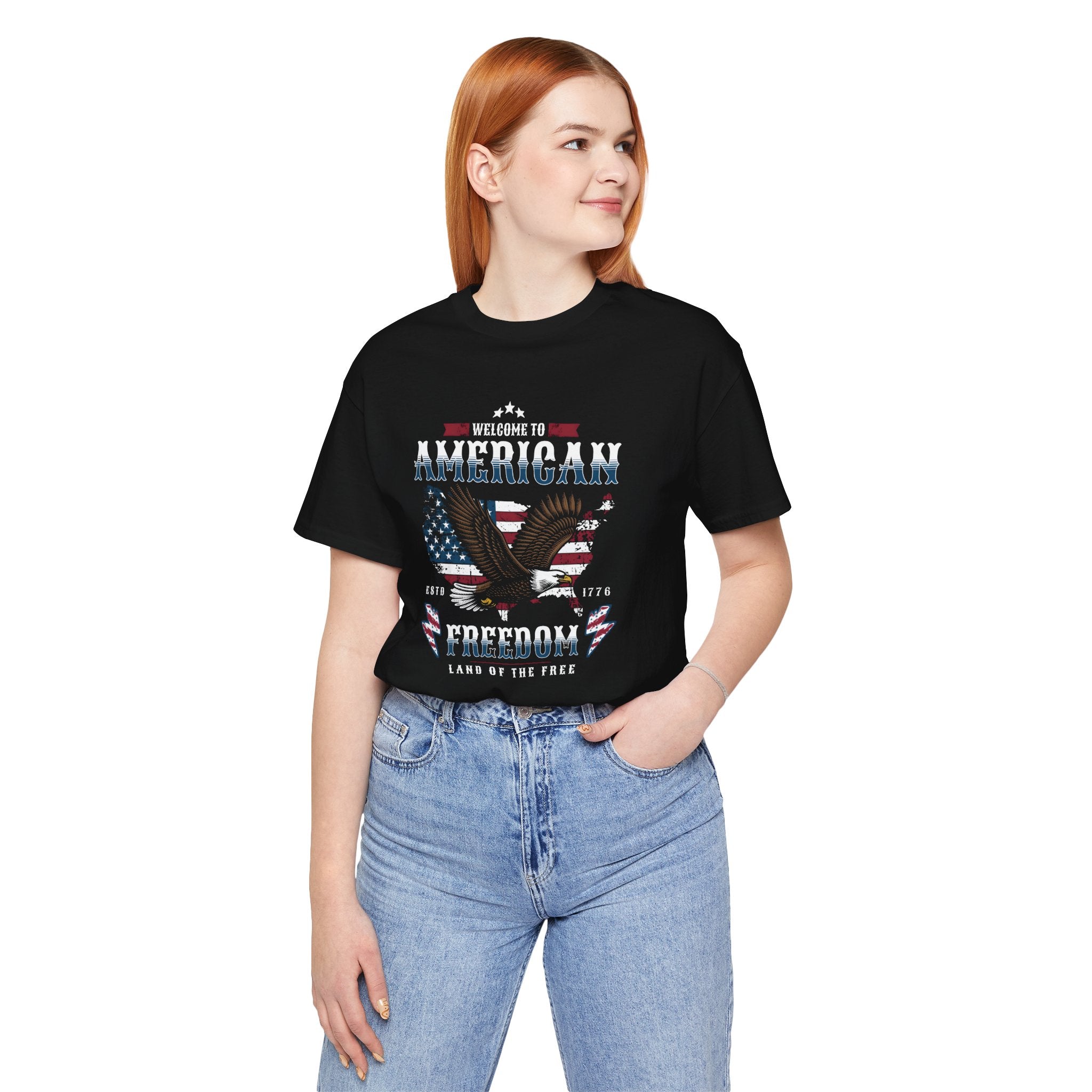 American Freedom Eagle T‑Shirt — Welcome to American, Land of the Free Patriotic Tee