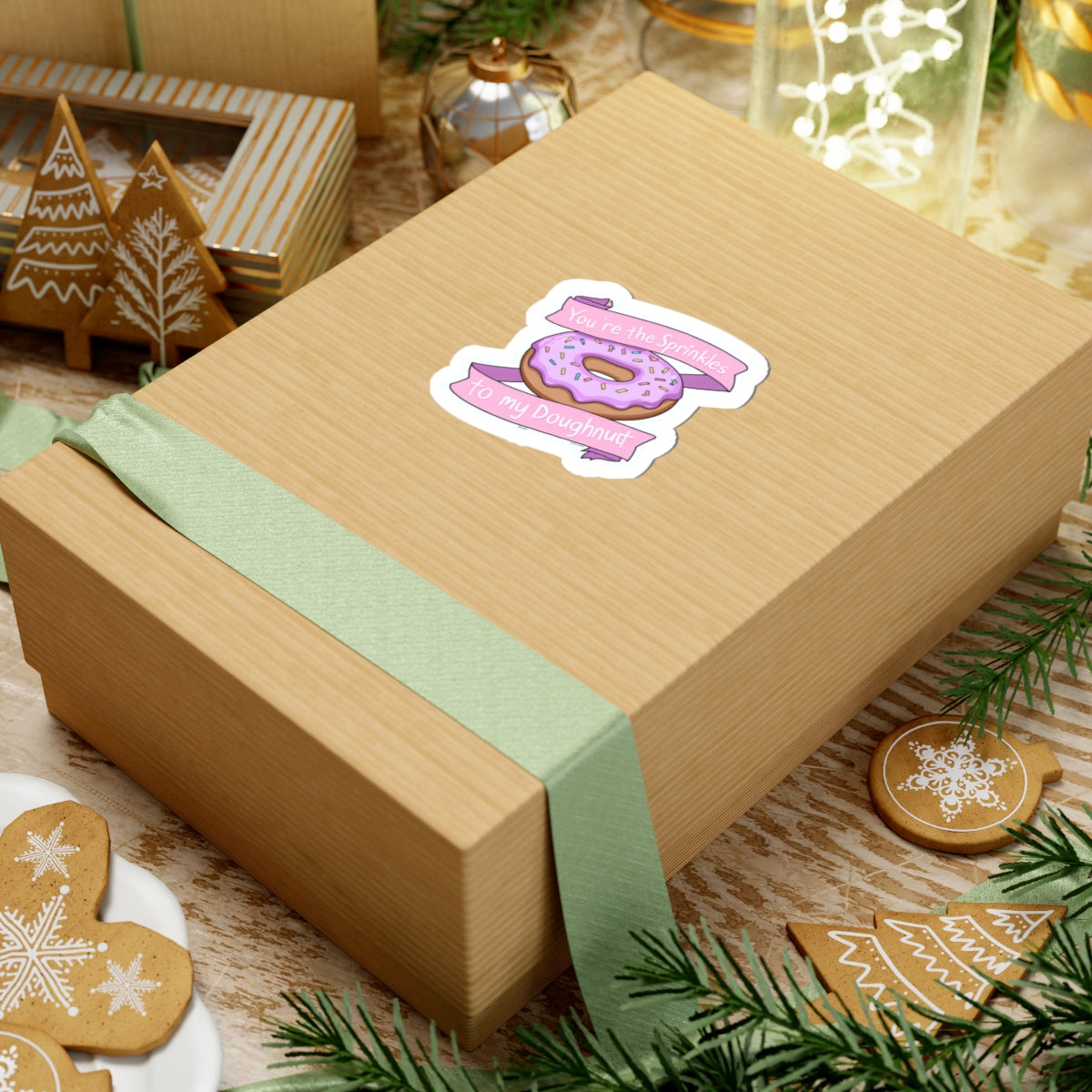 Cute Donut Kiss-Cut Sticker - "You're the Sprinkles to My Doughnut" - Fun Gift for Friends