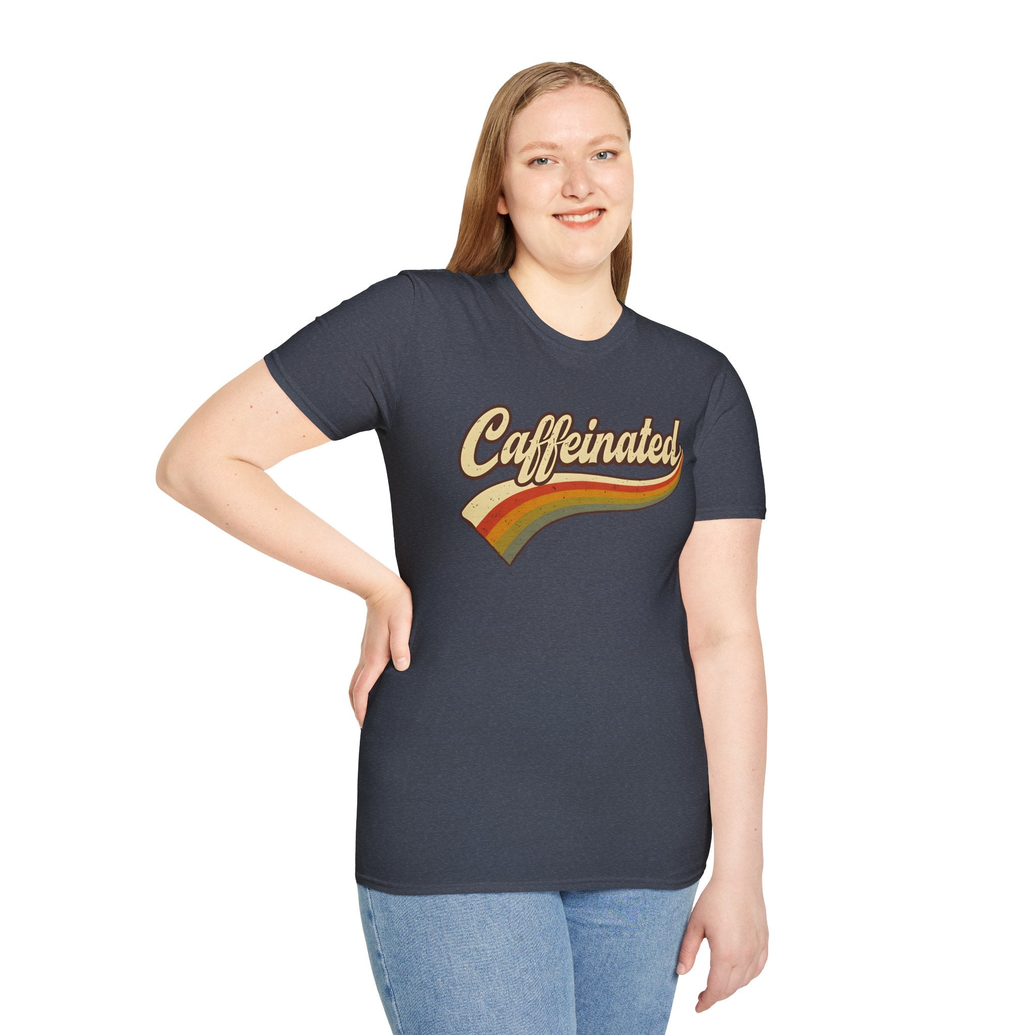 Caffeinated Retro Unisex Softstyle T-Shirt