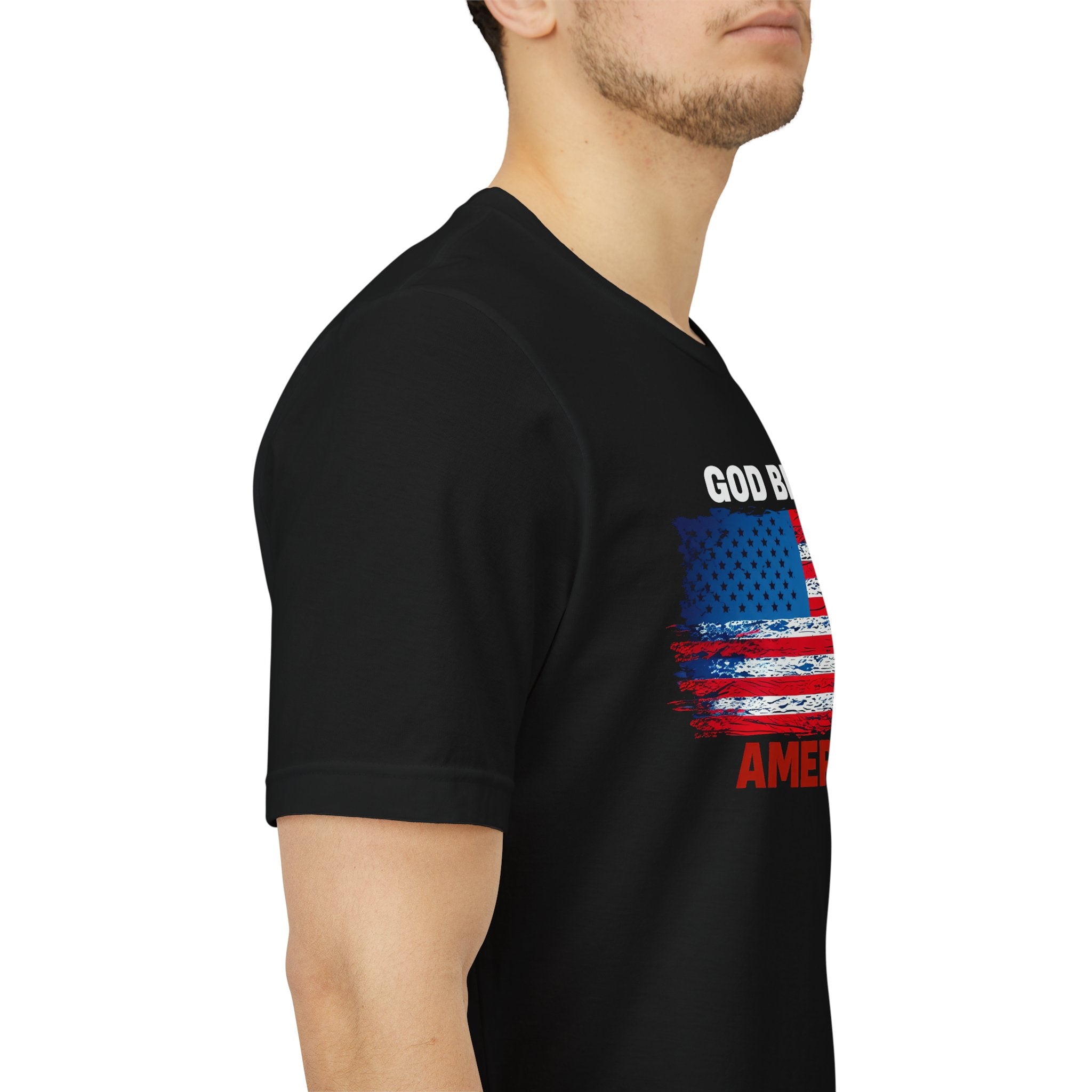 God Bless America T-Shirt - Distressed Flag Patriotic Tee for 4th of July