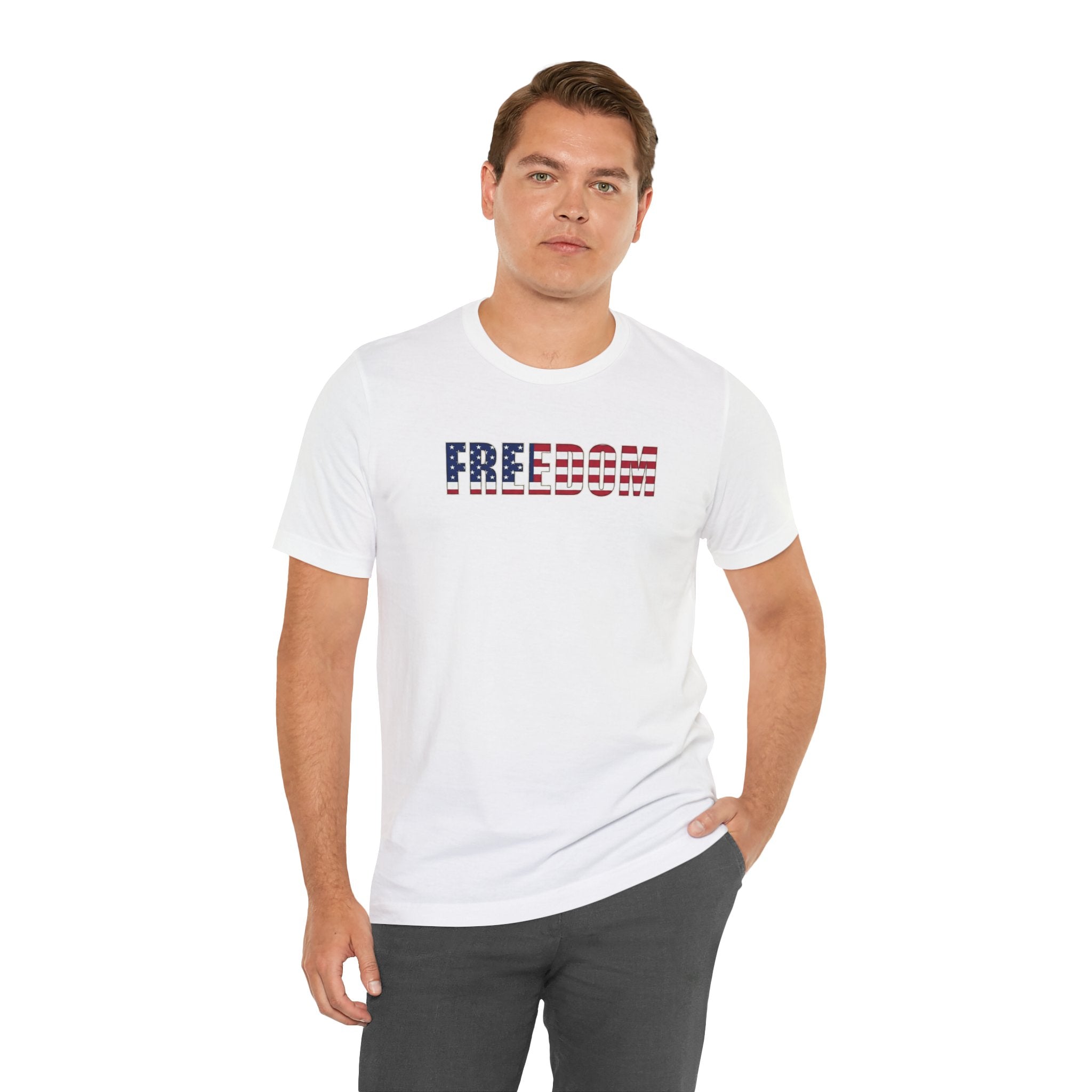 Freedom American Flag Tee — Patriotic 'FREEDOM' Graphic T-Shirt