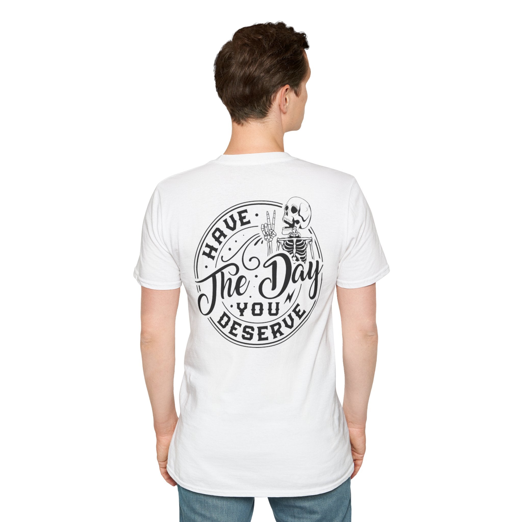 Skeleton Graphic Unisex Softstyle T-Shirt - Have The Day You Deserve