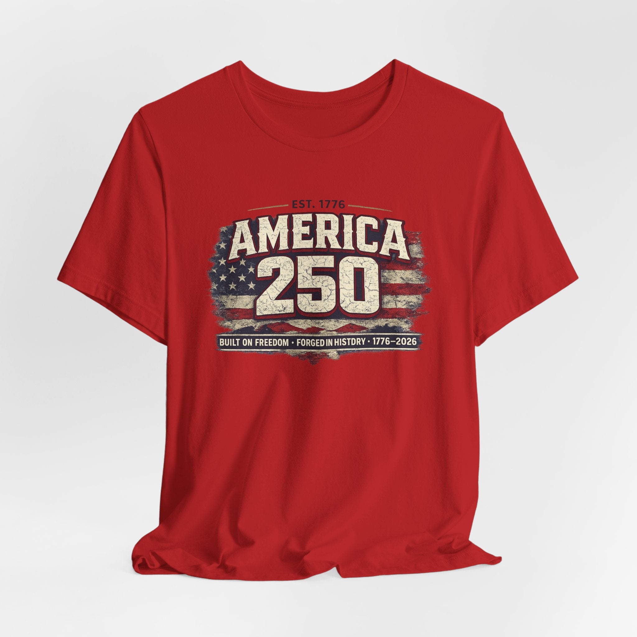 America 250 T-Shirt — Vintage Flag Patriotic 1776-2026 Anniversary Tee