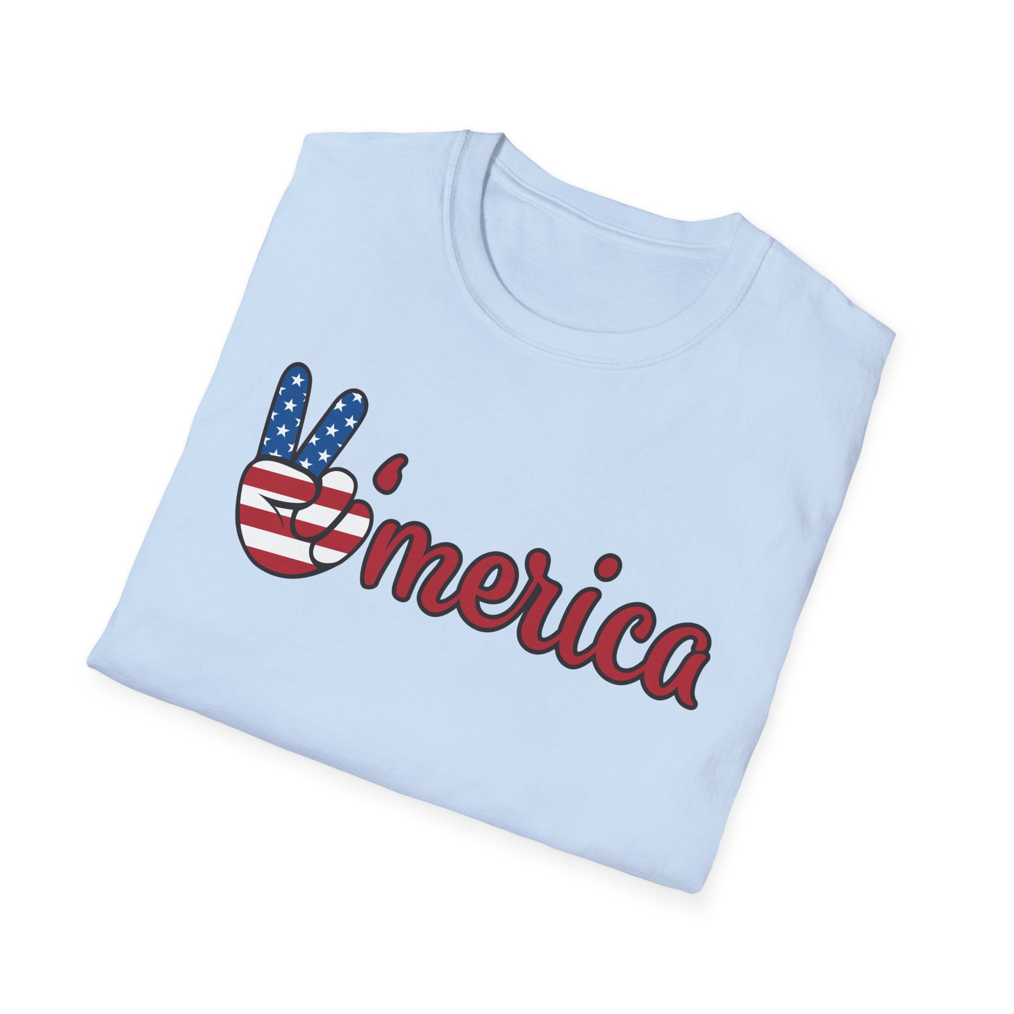 Patriotic Peace T-Shirt for Unisex, Casual Wear, Independence Day Gift, Summer Style, Comfortable Tee