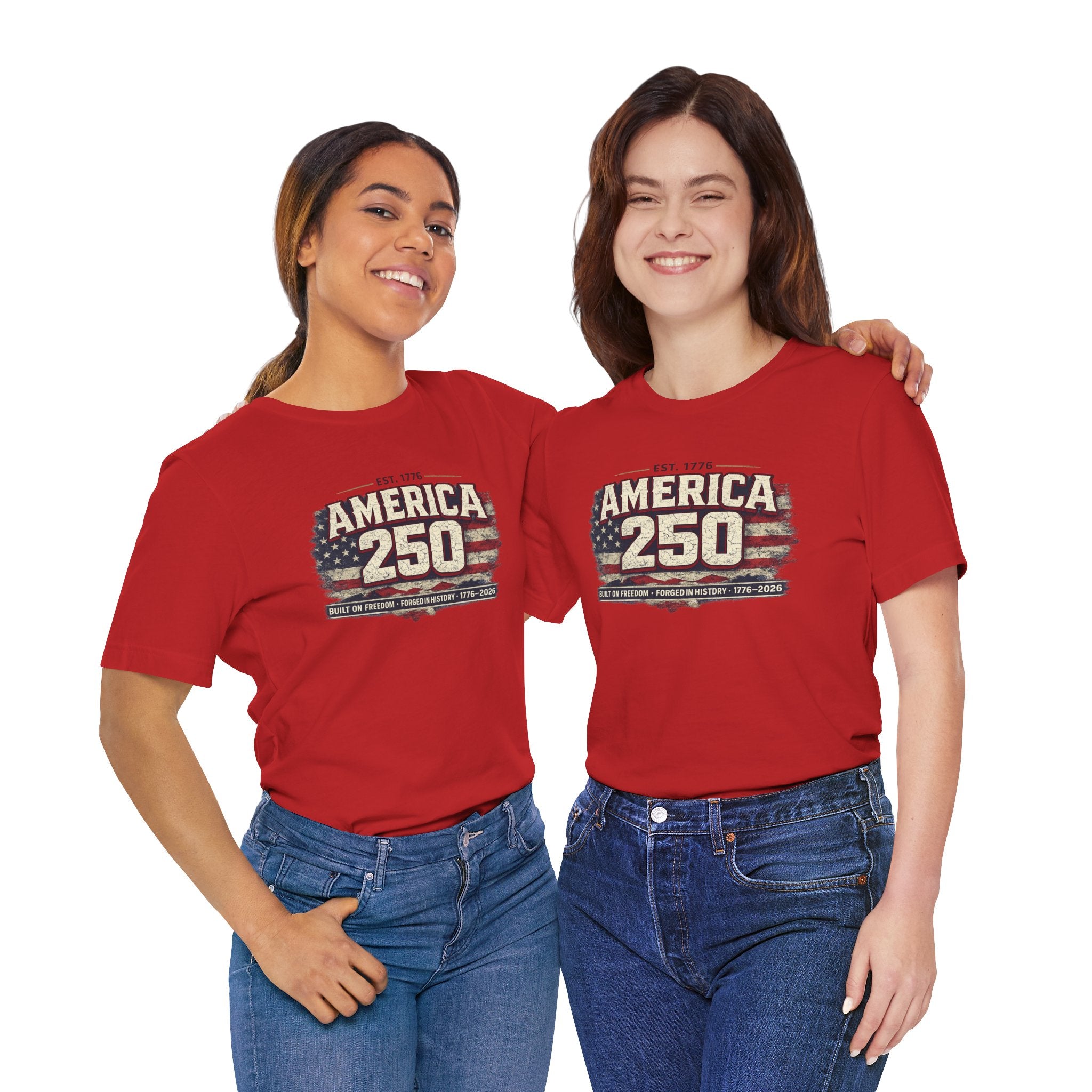 America 250 T-Shirt — Vintage Flag Patriotic 1776-2026 Anniversary Tee