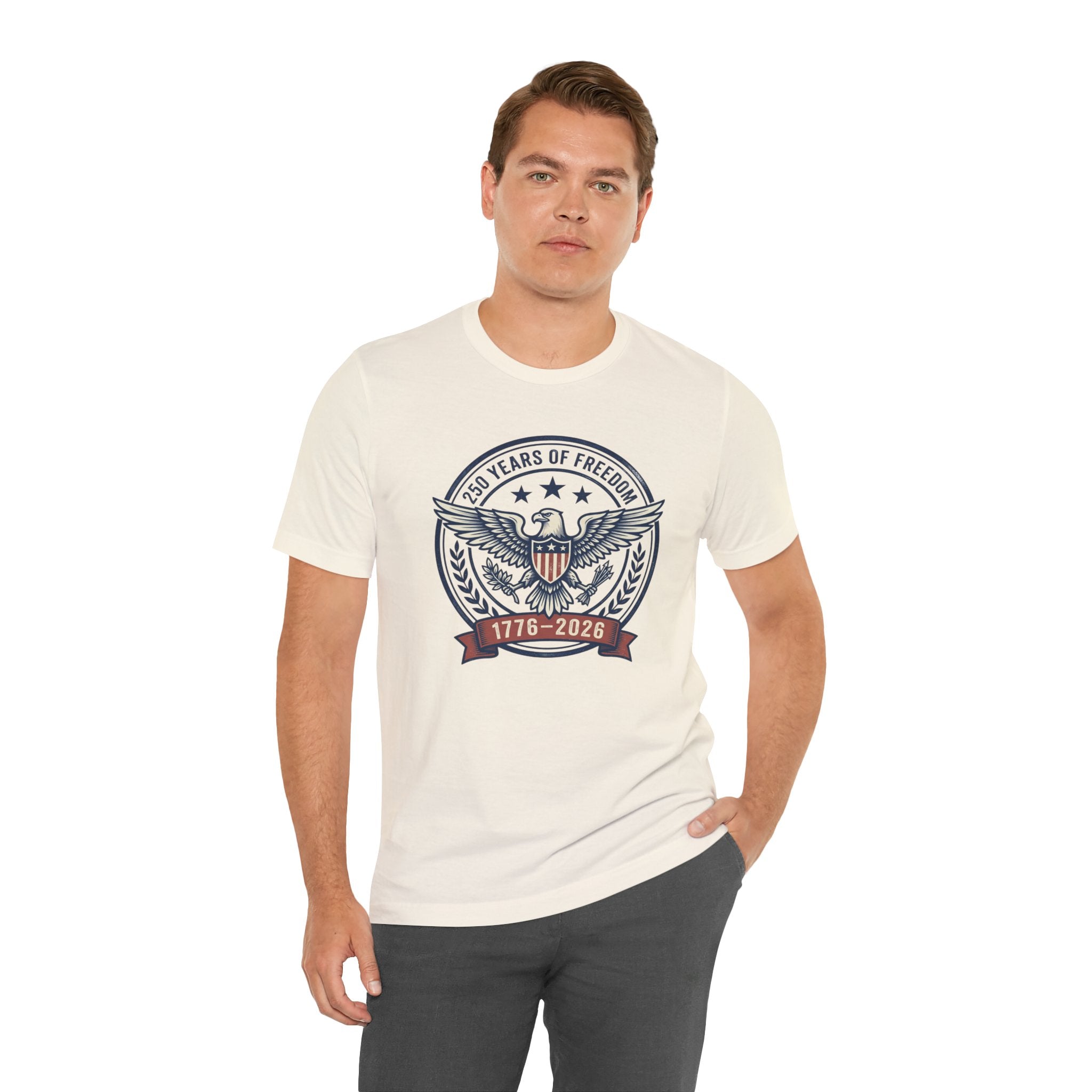 1776–2026 Eagle Crest T-Shirt | Retro Americana 4th of July, Stars & Stripes