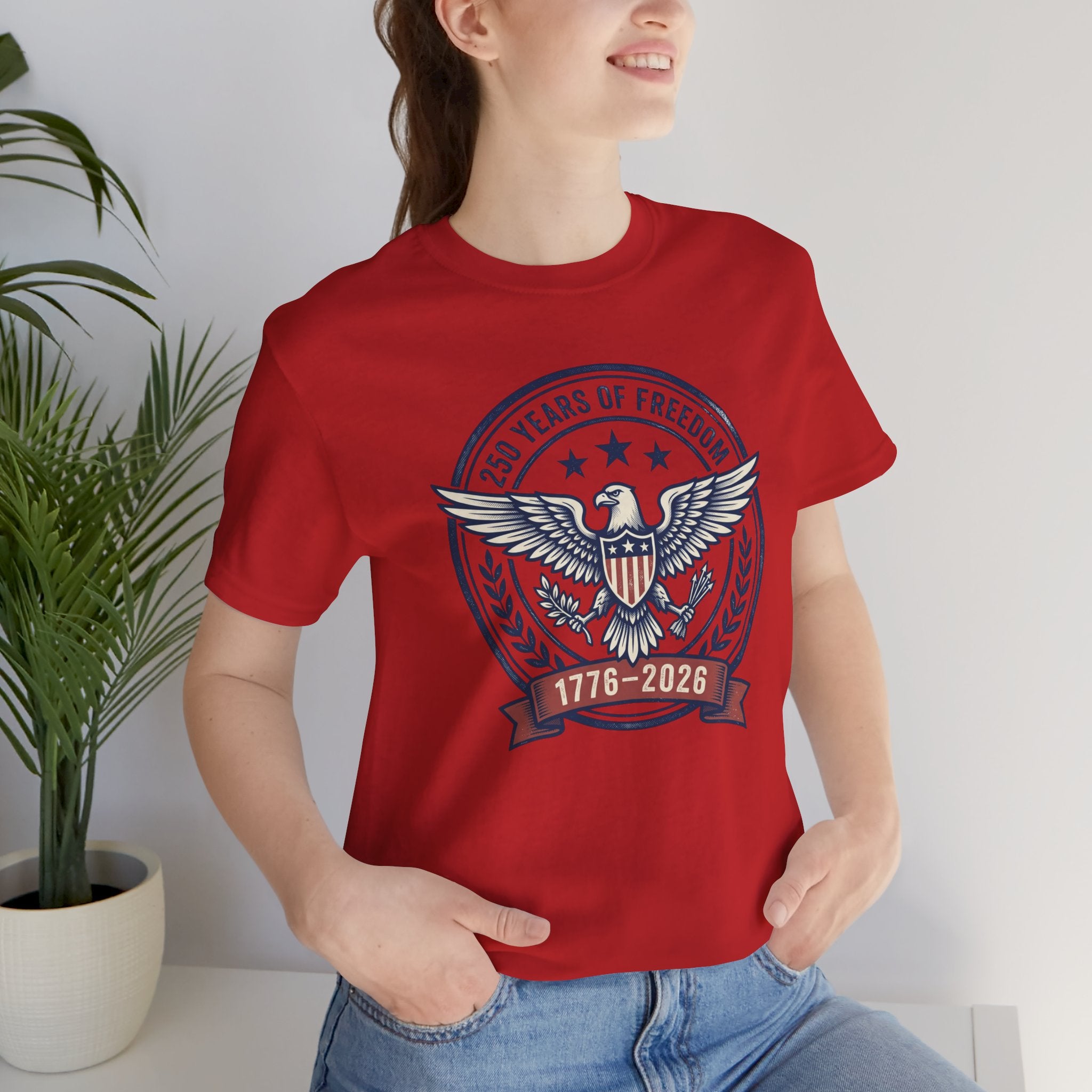 1776–2026 Eagle Crest T-Shirt | Retro Americana 4th of July, Stars & Stripes