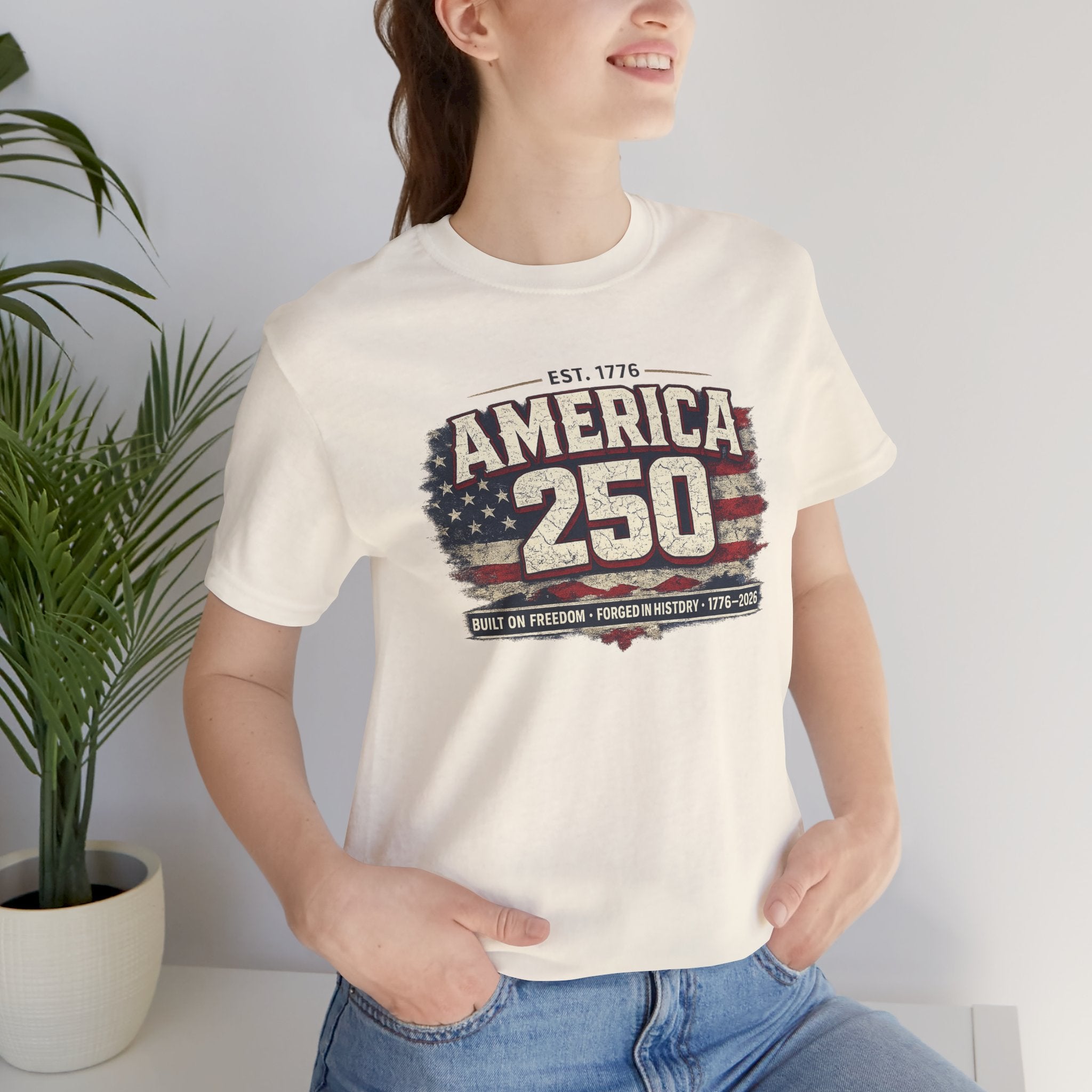 America 250 T-Shirt — Vintage Flag Patriotic 1776-2026 Anniversary Tee