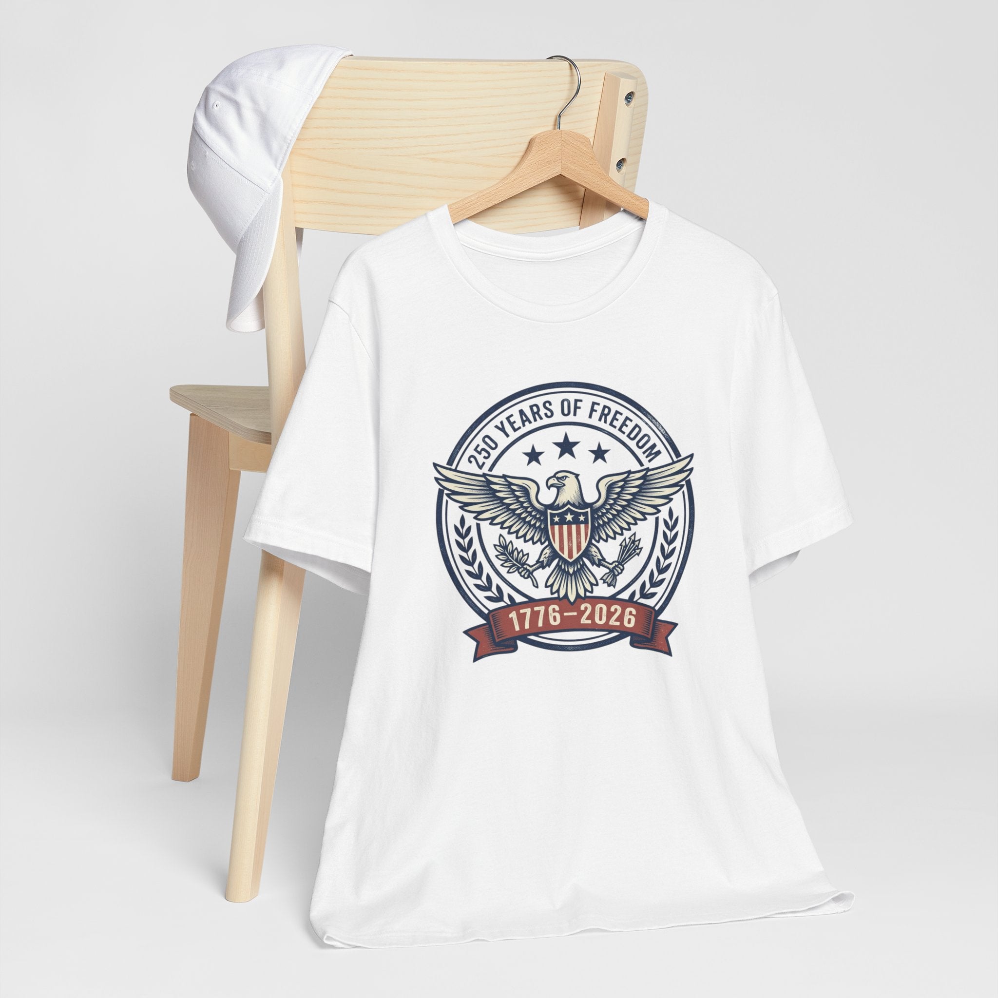 1776–2026 Eagle Crest T-Shirt | Retro Americana 4th of July, Stars & Stripes