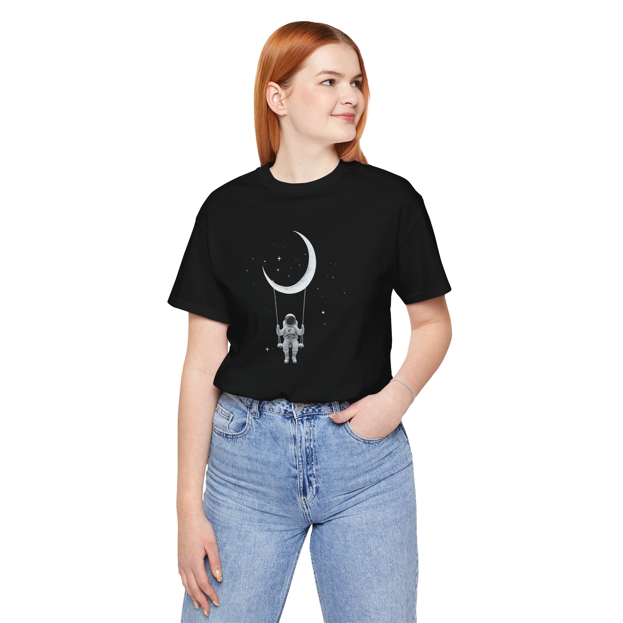 Astronaut on Moon Swing T-Shirt — Space Adventure Graphic Tee