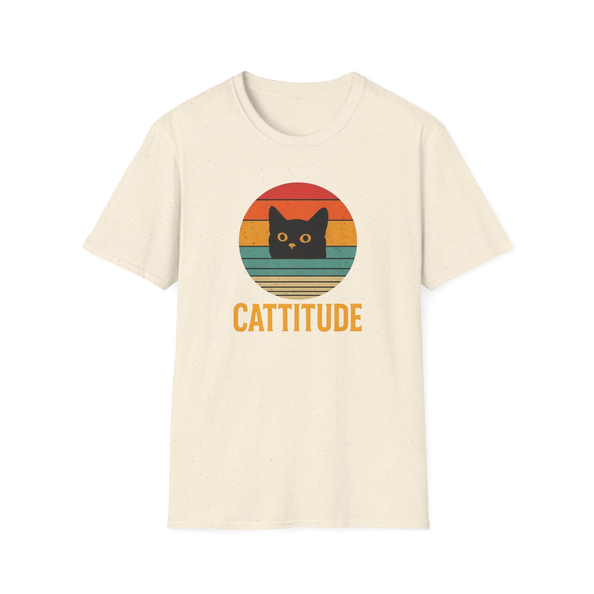 Cattitude Retro Cat T-Shirt, Funny Cat Lover Gift, Unisex Tee, Softstyle Shirt, Cute Pet Apparel, Cat-Themed Fashion