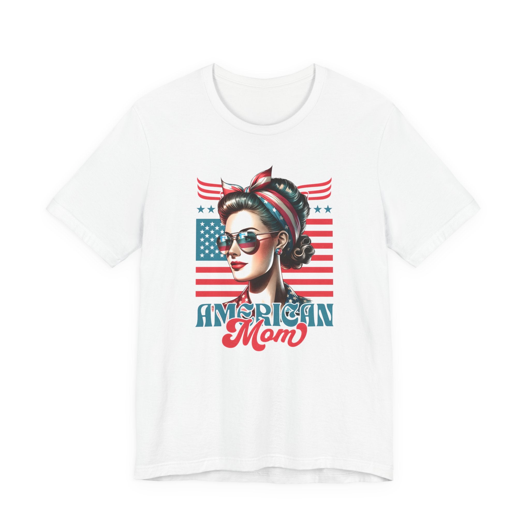 American Mom T-Shirt — Retro Rosie Patriotic Tee