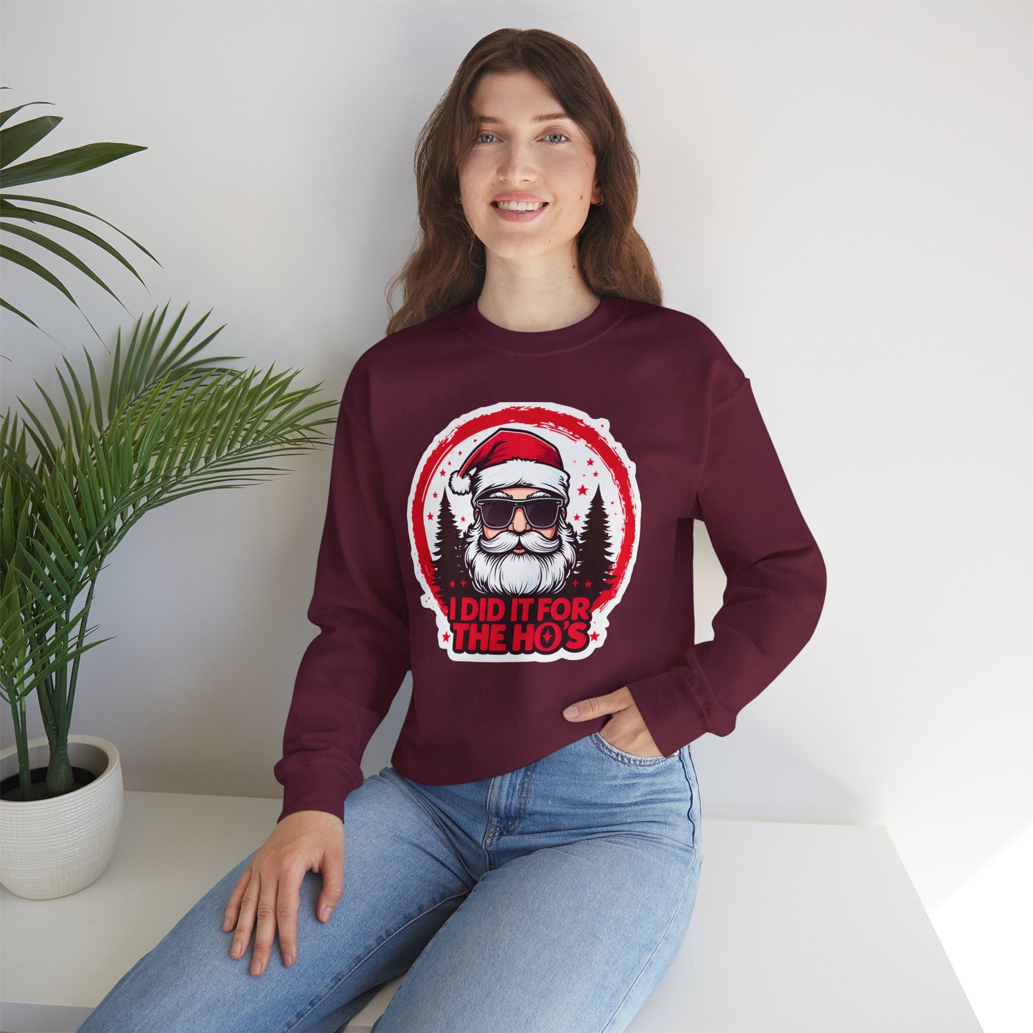 Funny Christmas Sweatshirt, Santa Graphic Crewneck, Holiday Gift for Him/Her, Festive Apparel for Parties, Winter Wear