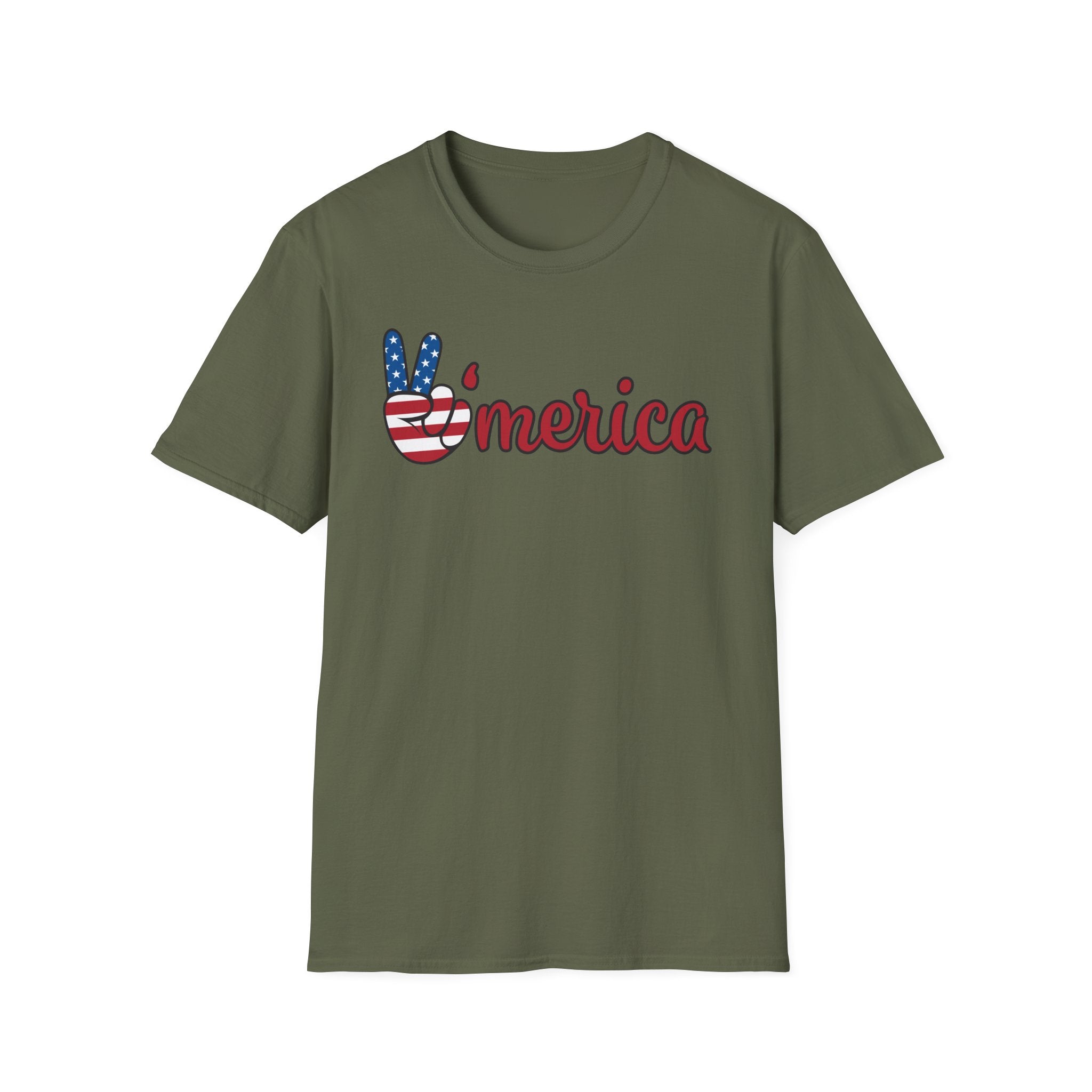 Patriotic Peace T-Shirt for Unisex, Casual Wear, Independence Day Gift, Summer Style, Comfortable Tee