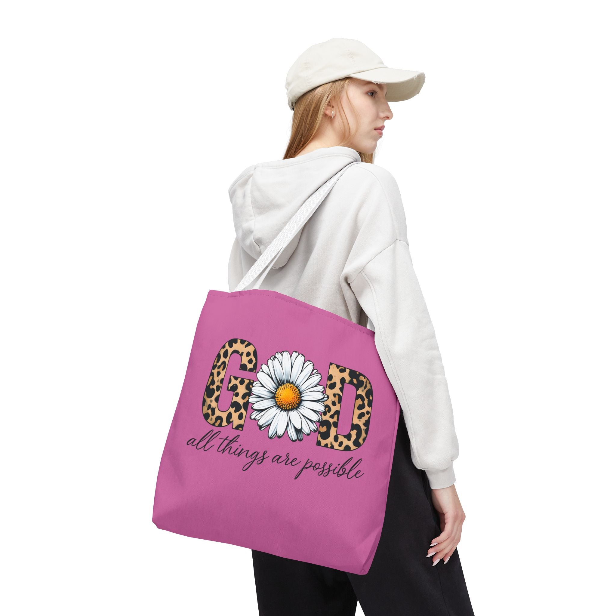 Floral Inspirational Tote Bag - All Things Are Possible