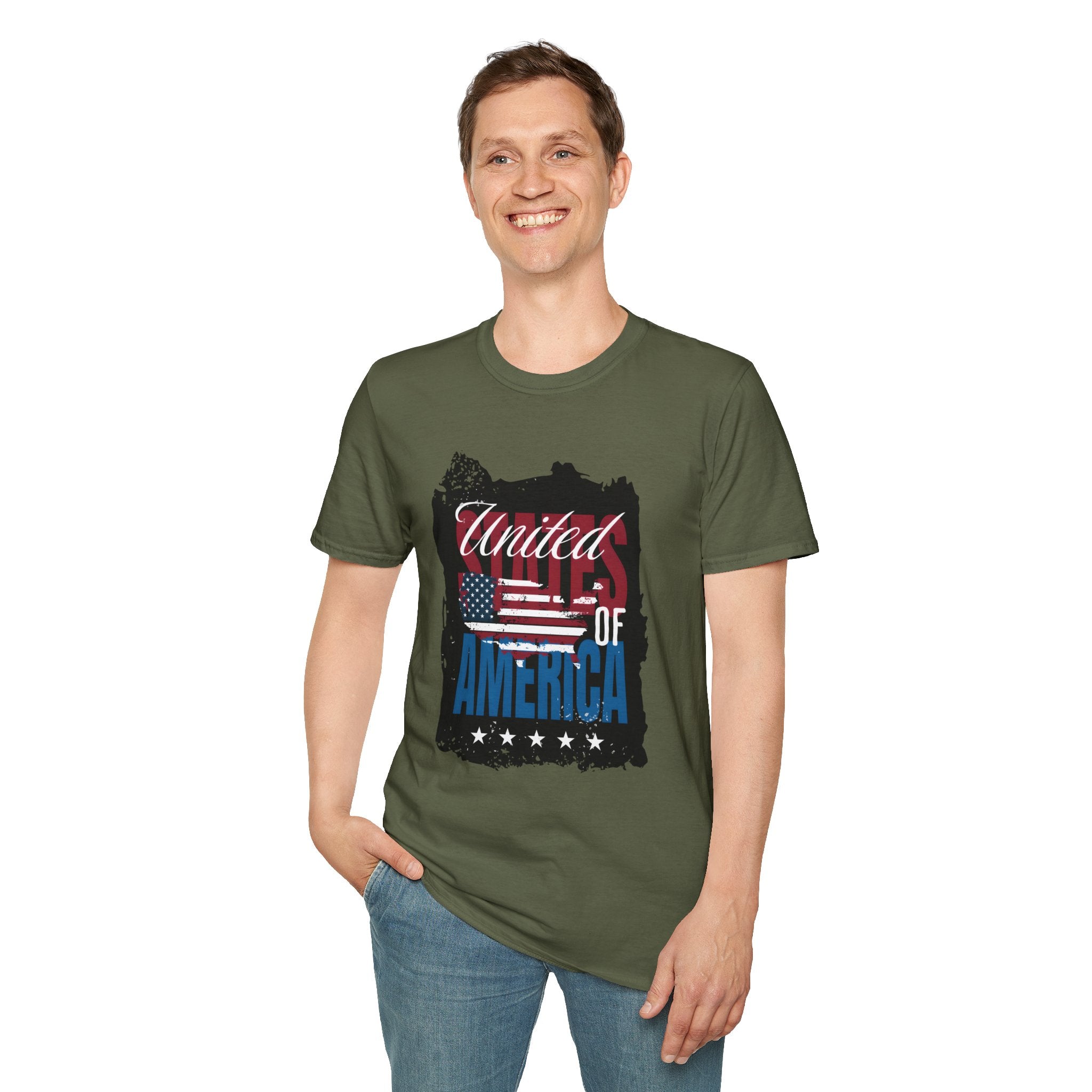 United We Stand T-Shirt — American Flag "United of America" Patriotic Tee for 4th of July