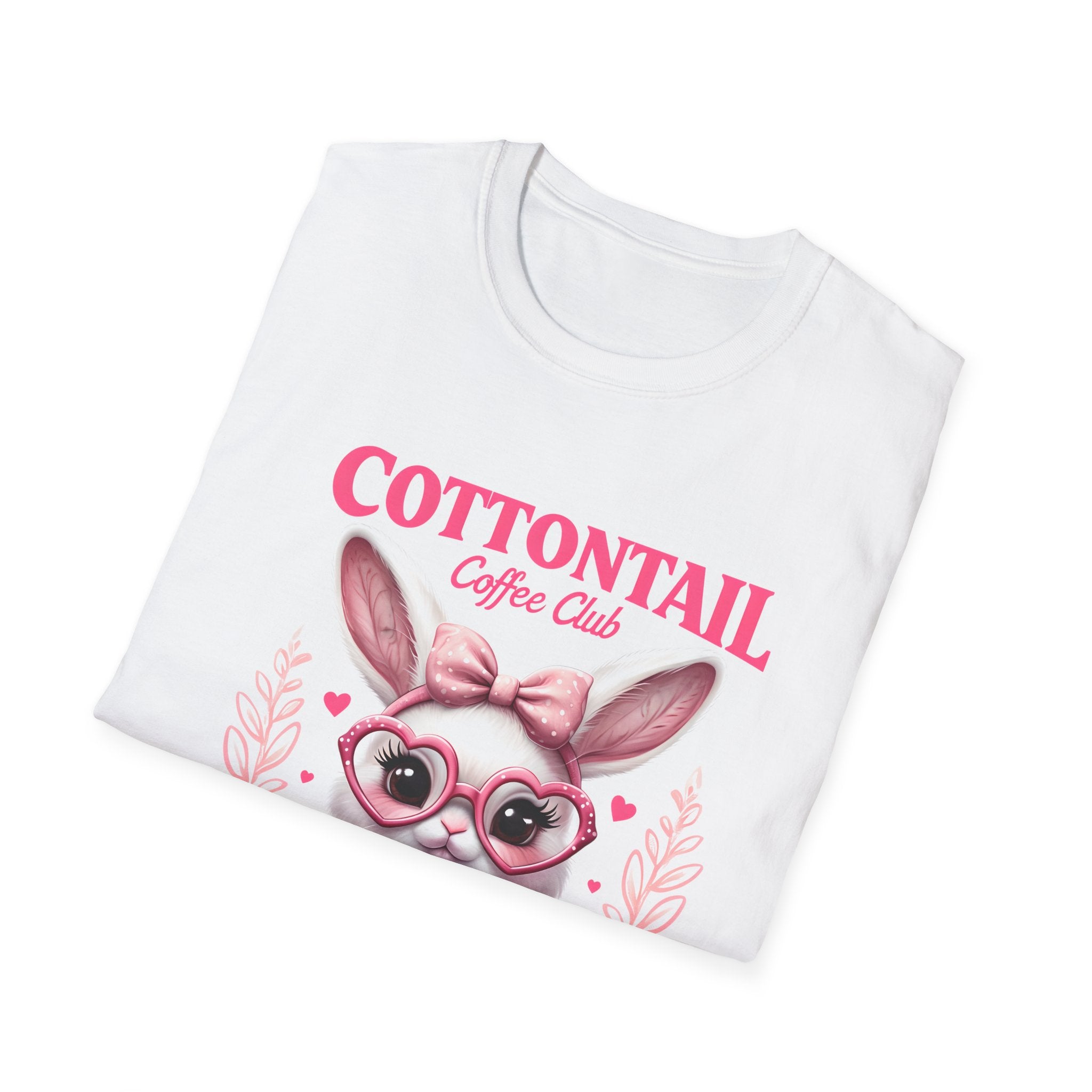 Cottontail Coffee Club Tee — Cute Bunny Holding Latte Graphic T-Shirt