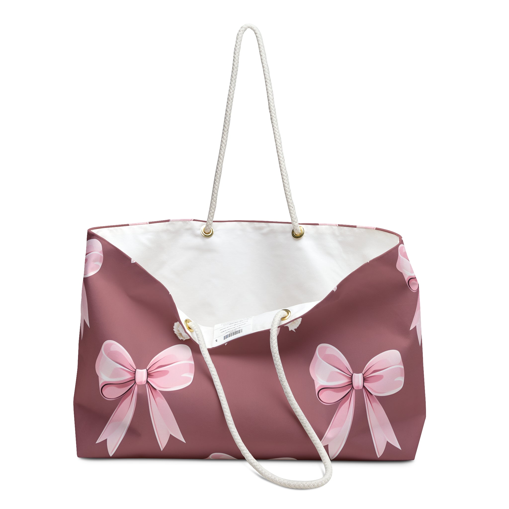 Chic Pink Bow Weekender Bag, Stylish Travel Tote, Gift for Her, Overnight Bag, Weekend Getaway Essentials, Fashionable Storage