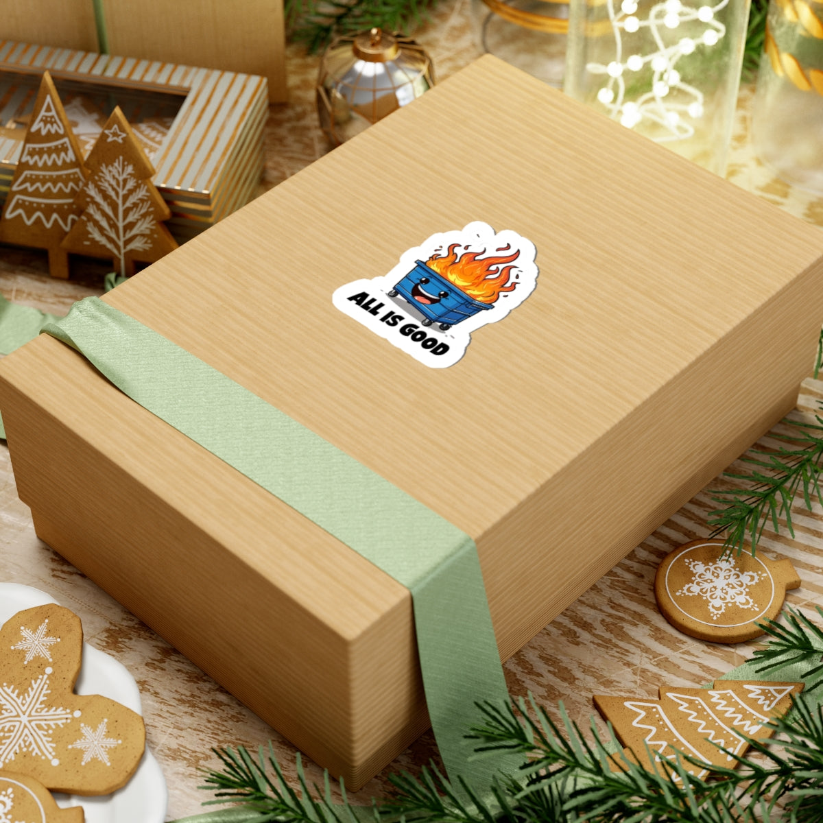 Fun 'All is Good' Kiss-Cut Stickers - Perfect for Laptops & Water Bottles