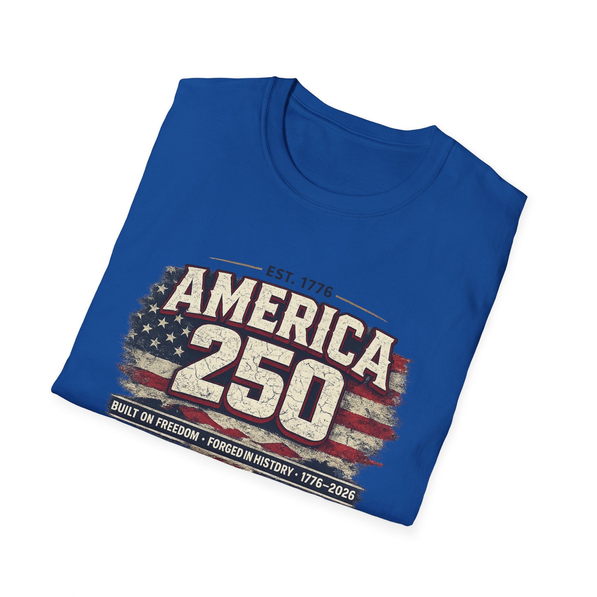 America 250 Vintage Flag T-Shirt — 1776–2026 Patriotic Independence Tee