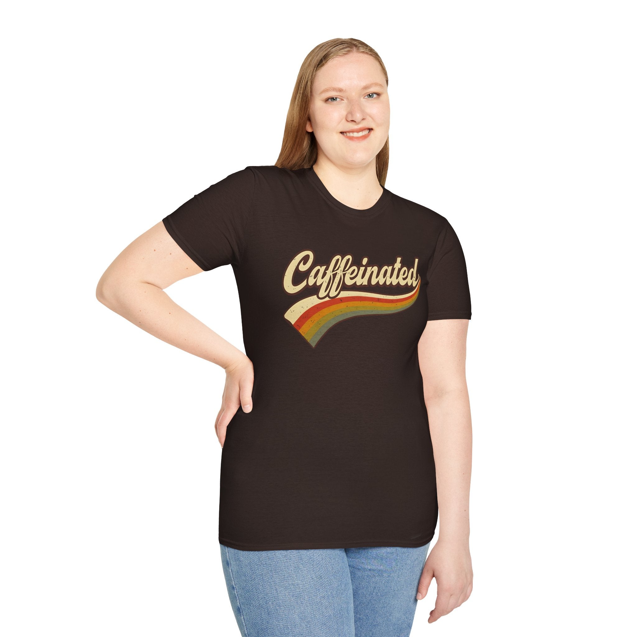 Caffeinated Retro Unisex Softstyle T-Shirt