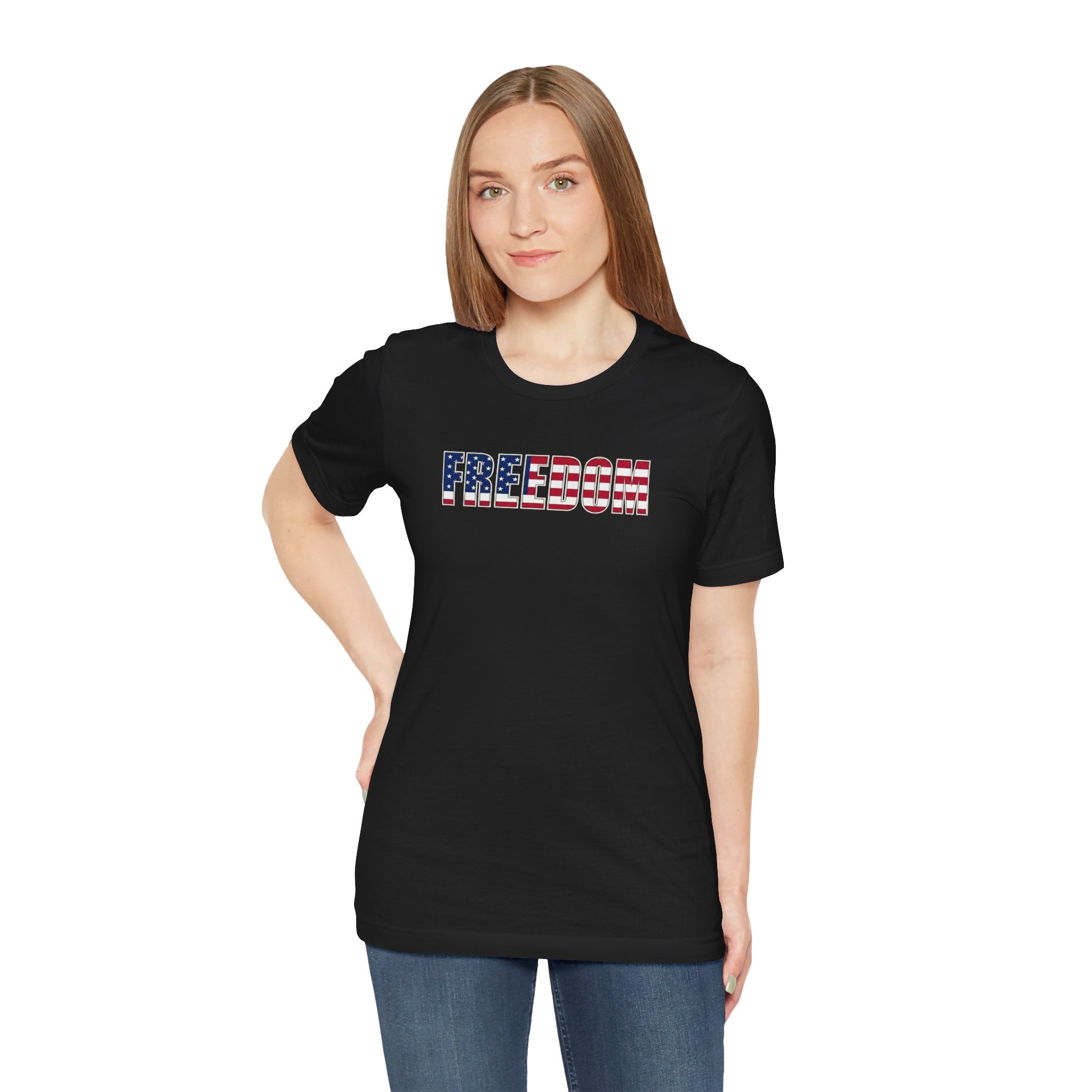 Freedom American Flag Tee — Patriotic 'FREEDOM' Graphic T-Shirt
