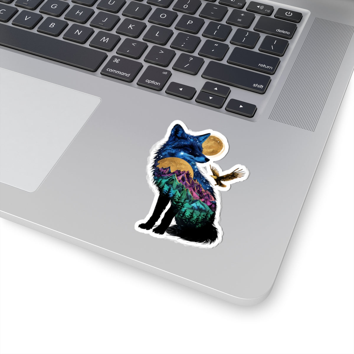 Vibrant Nature Kiss-Cut Stickers, Whimsical Fox Art, Animal Decor, Laptop Stickers, Eco-Friendly Gifts, Outdoor Enthusiast Decor