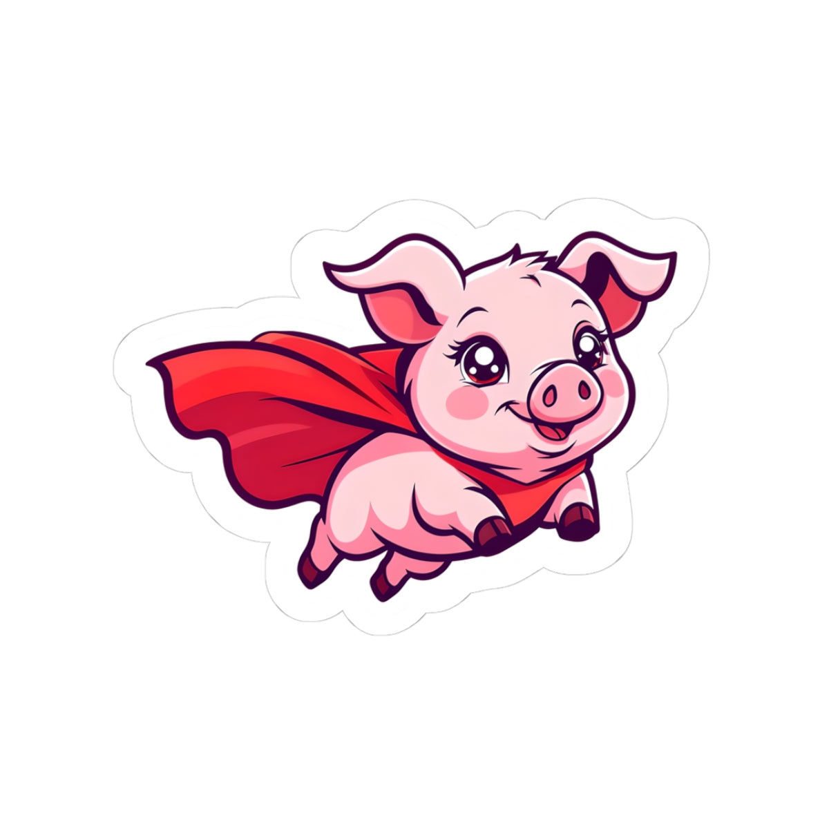 Superhero Pig Kiss-Cut Stickers, Cute Animal Decor, Fun Gifts for Kids, Laptop, Water Bottles, Party Favors
