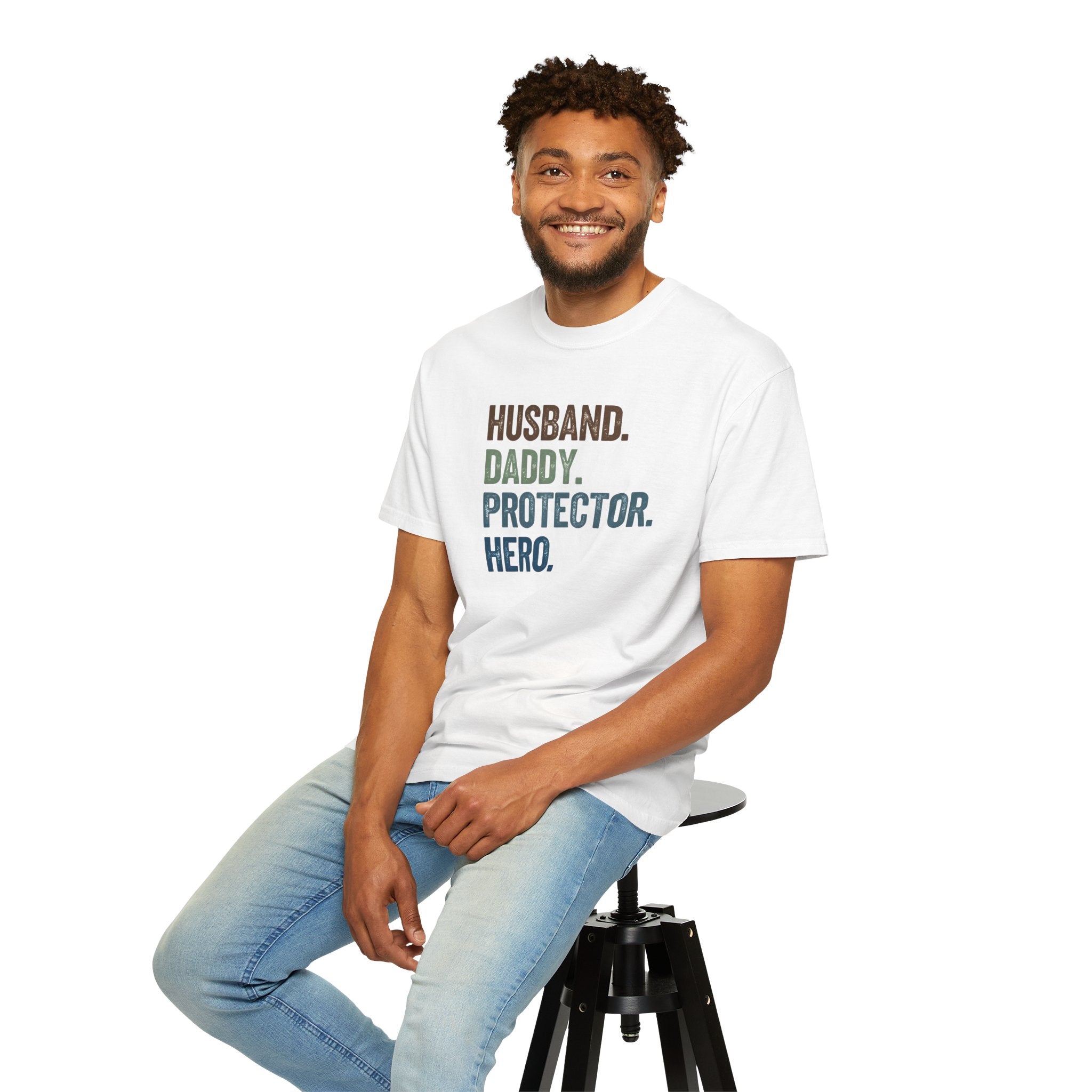 Hero Dad T-shirt, Unisex Garment-Dyed Tee for Fathers, Perfect Father's Day Gift, Casual Wear, Family Celebration