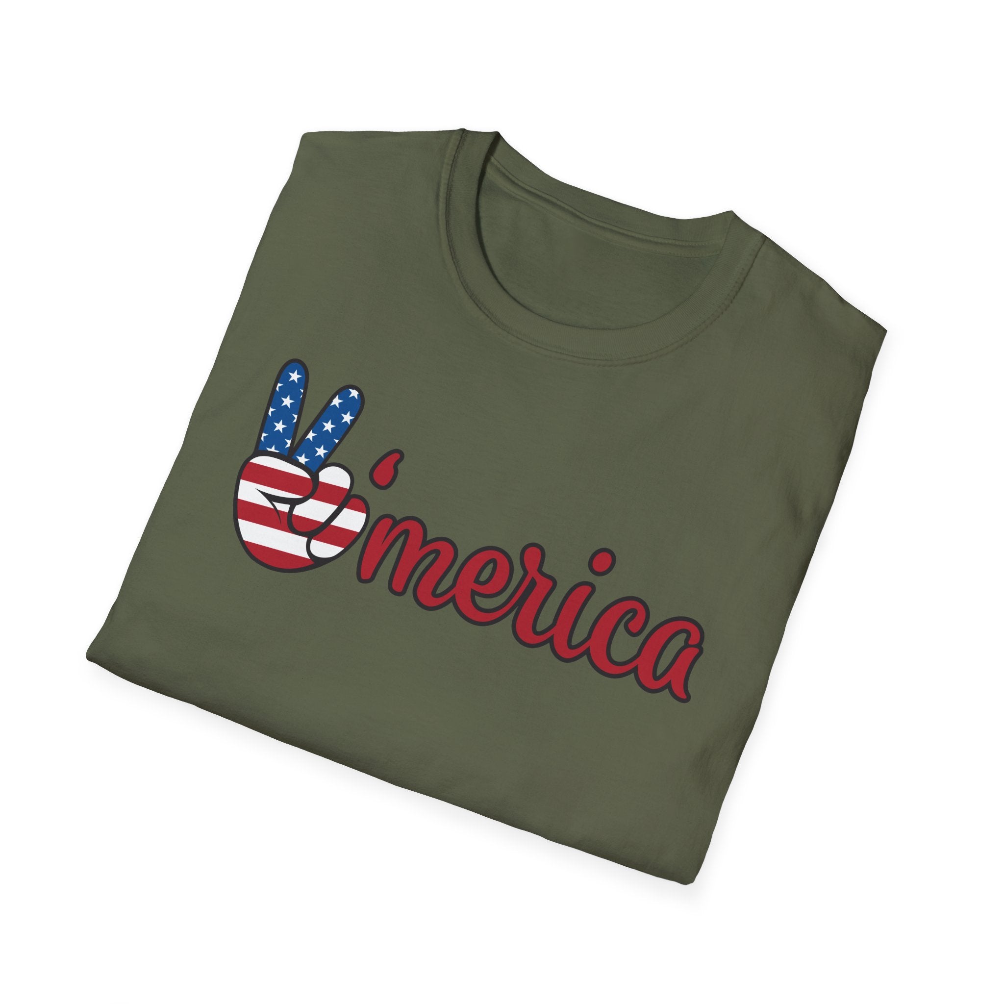 Patriotic Peace T-Shirt for Unisex, Casual Wear, Independence Day Gift, Summer Style, Comfortable Tee