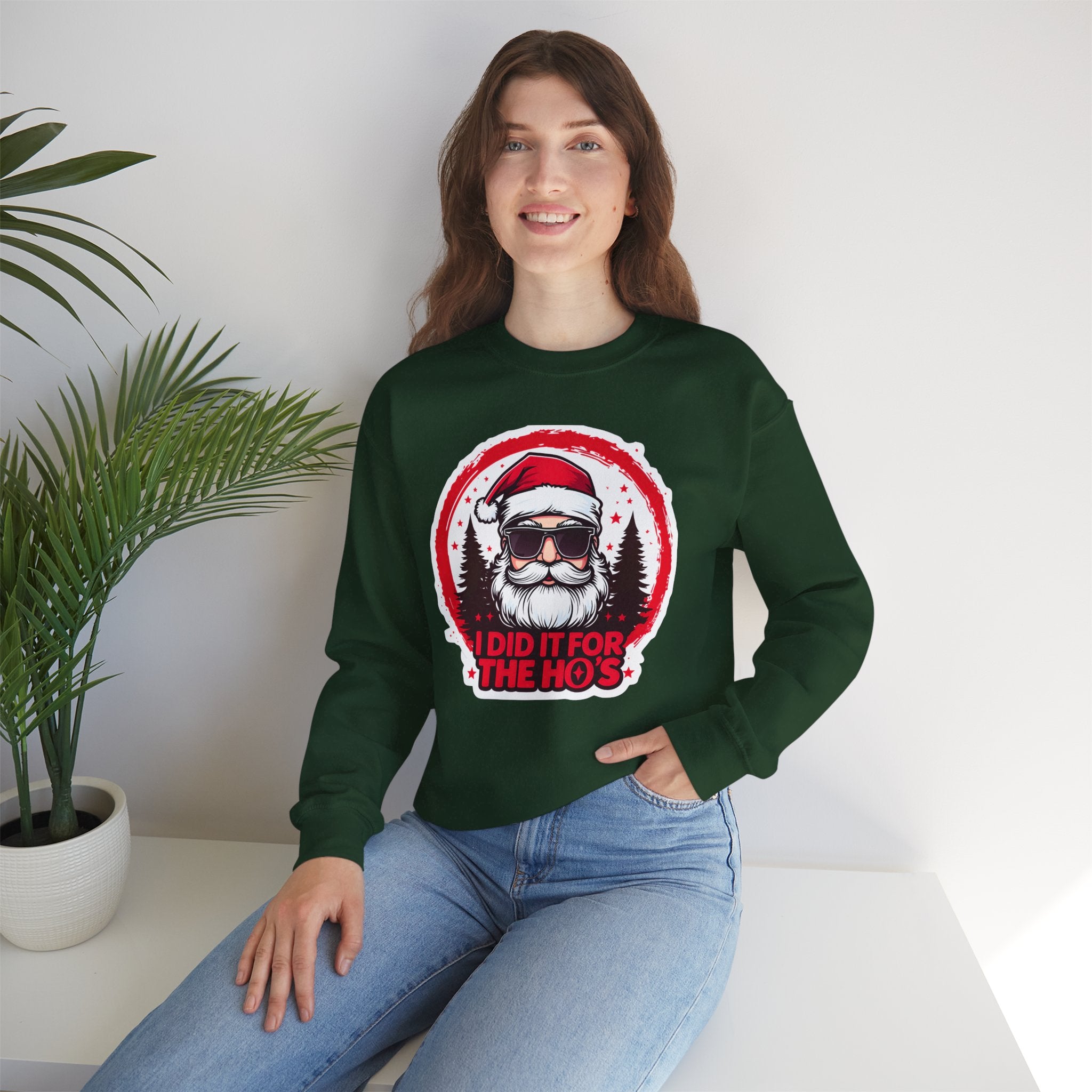 Funny Christmas Sweatshirt, Santa Graphic Crewneck, Holiday Gift for Him/Her, Festive Apparel for Parties, Winter Wear