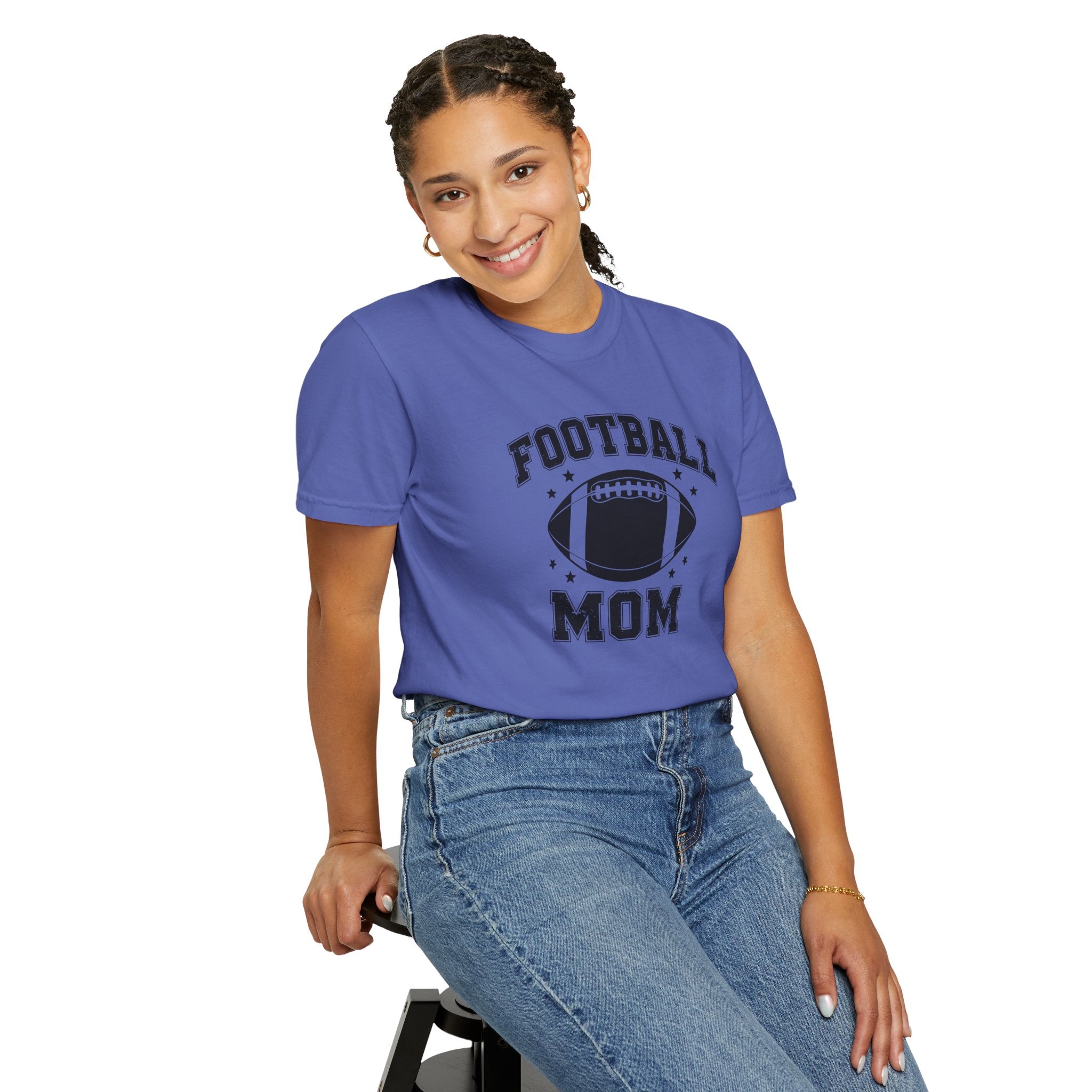Football Mom T-Shirt, Unisex Garment-Dyed Tee for Game Day, Sports Mom Gift, Team Spirit Shirt, Casual Comfort Wear